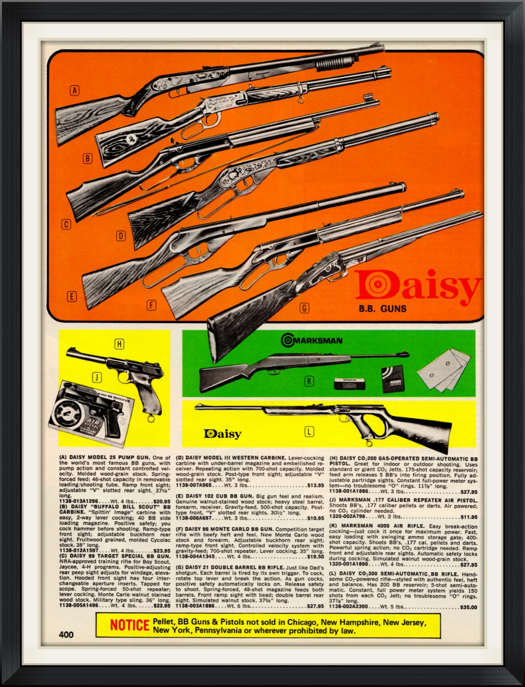 1970 - (B) Buffalo Bill Scout, BB Carbine Gun, Rifle by Daisy - Endorsement, Advertisement Clipping