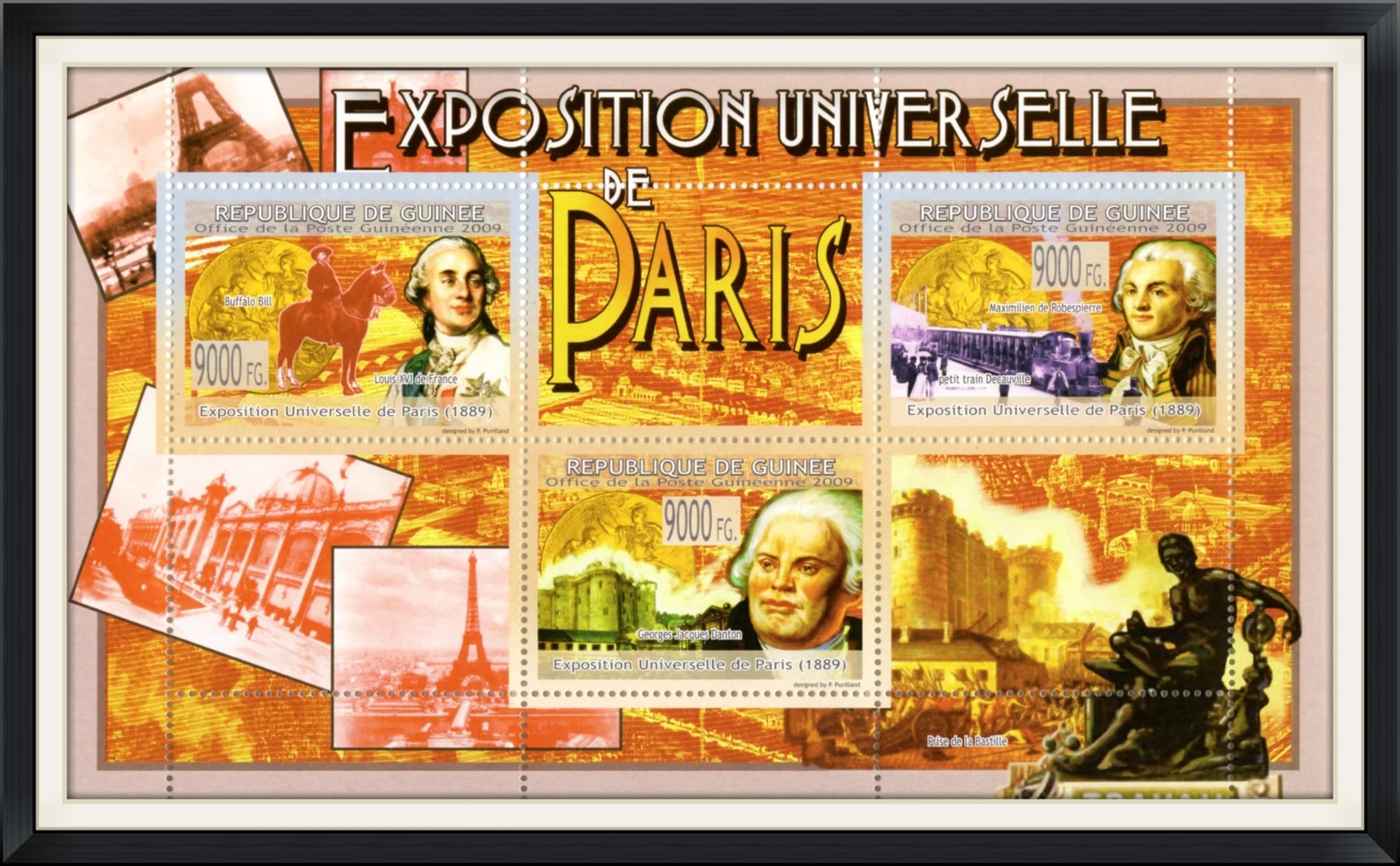2009 - Exposition Universelle De Paris (1889) - Buffalo Bill - Republique De Guinee - Office de la Poste Guineenne - 9000 FG. - Designed by P. Puvilland - Unused, Postage Stamp