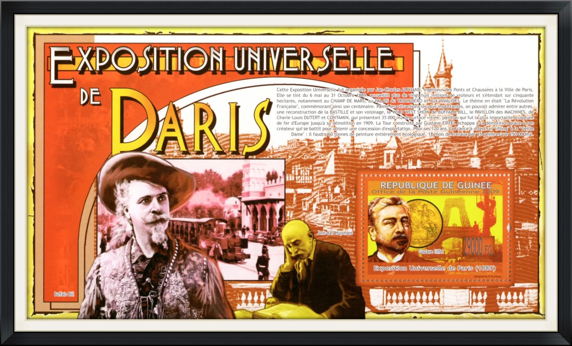 2009 - Exposition Universell De Paris (1889) - Buffalo Bill - Republique De Guinee - Office de la Poste Guineenne - 29000 FG. - Designed by P. Puvilland - Unused, Postage Stamp