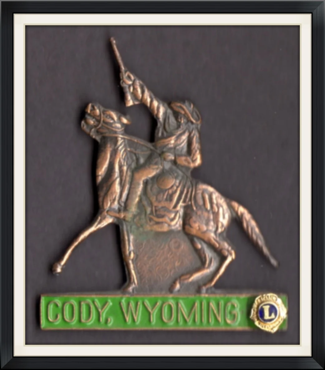 Cody, Wyoming - Statue of Buffalo Bill on Horseback - Lions Clubs International - Metal, Lapel Pin