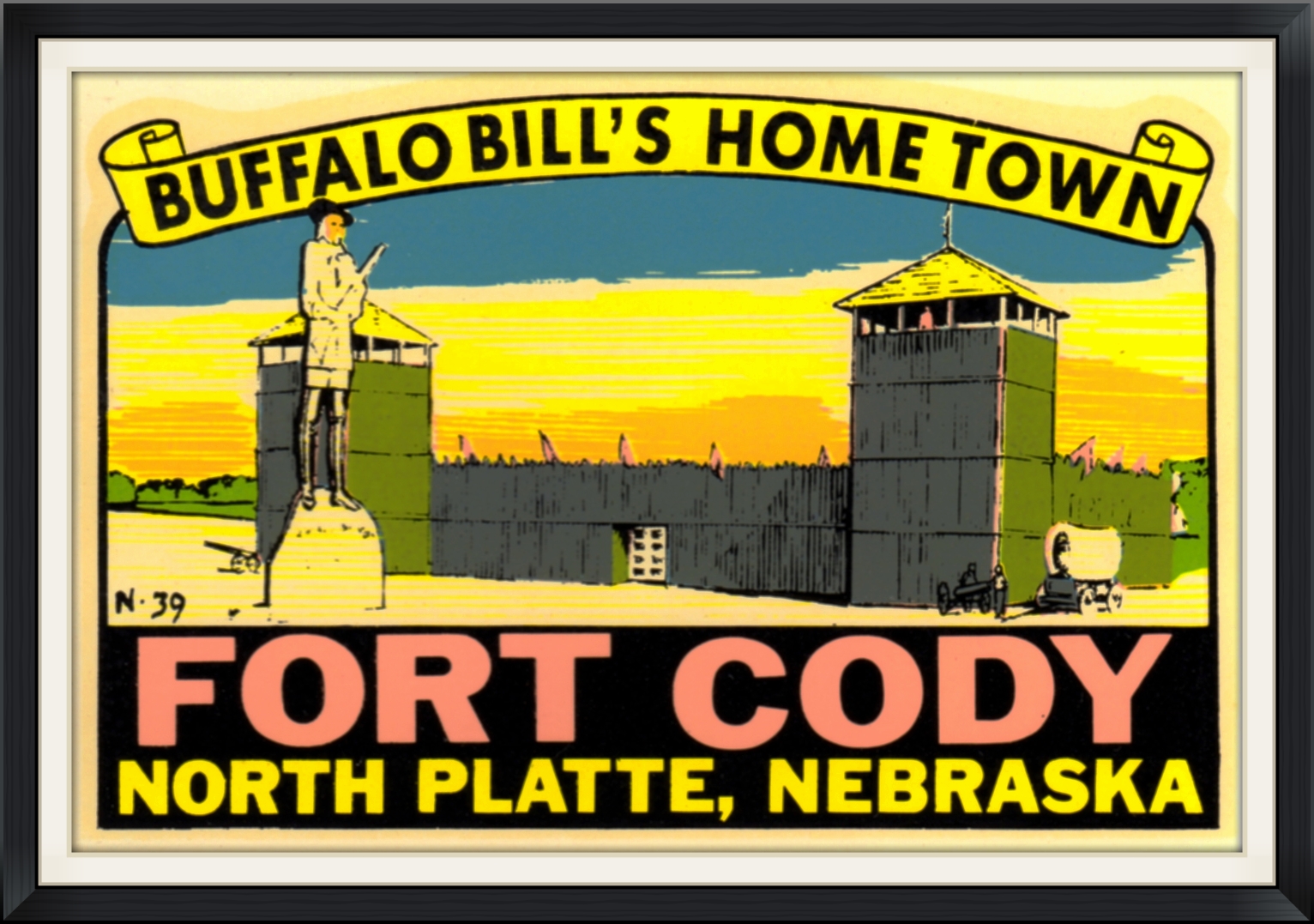 Travel Decal "Buffalo Bill" Cody Scout's Rest Ranch William F Sticker NE 