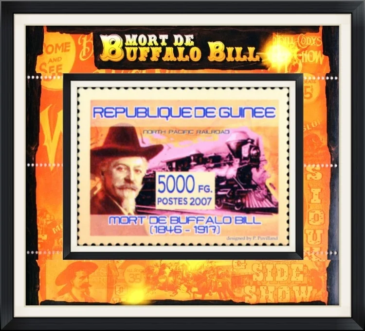 2007 - Mort De Buffalo Bill (1846-1917) - Republique De Guinee - North Pacific Railroad - 5000 FG. Postes - Designed by P. Puvilland - Unused, Postage Stamp