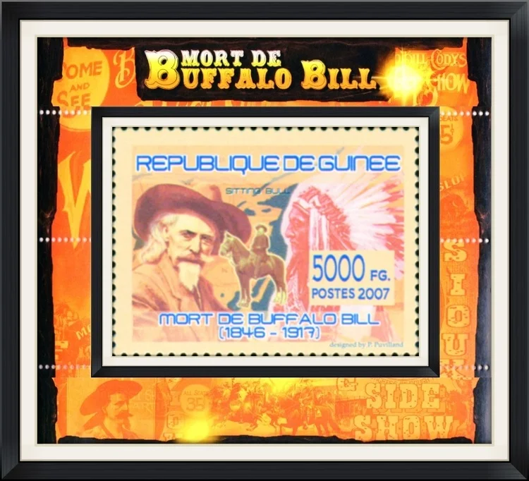 2007 - Mort De Buffalo Bill (1846-1917) - Republique De Guinee - Sitting Bull - 5000 FG. Postes - Designed by P. Puvilland - Unused, Postage Stamp