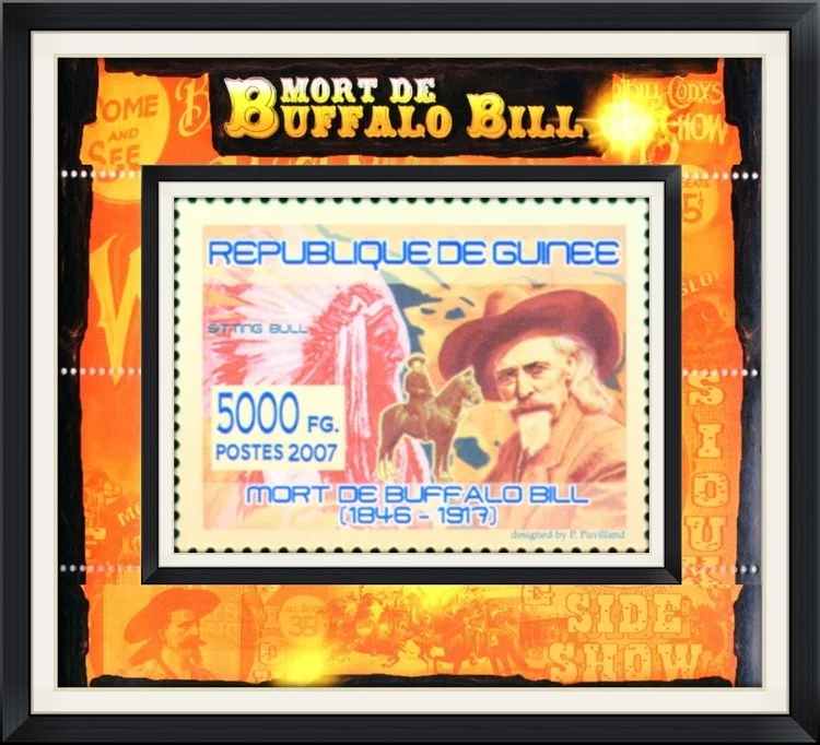 2007 - Mort De Buffalo Bill (1846-1917) - Republique De Guinee - Sitting Bull - 5000 FG. Postes - Designed by P. Pullivand - Unused, Postage Stamp