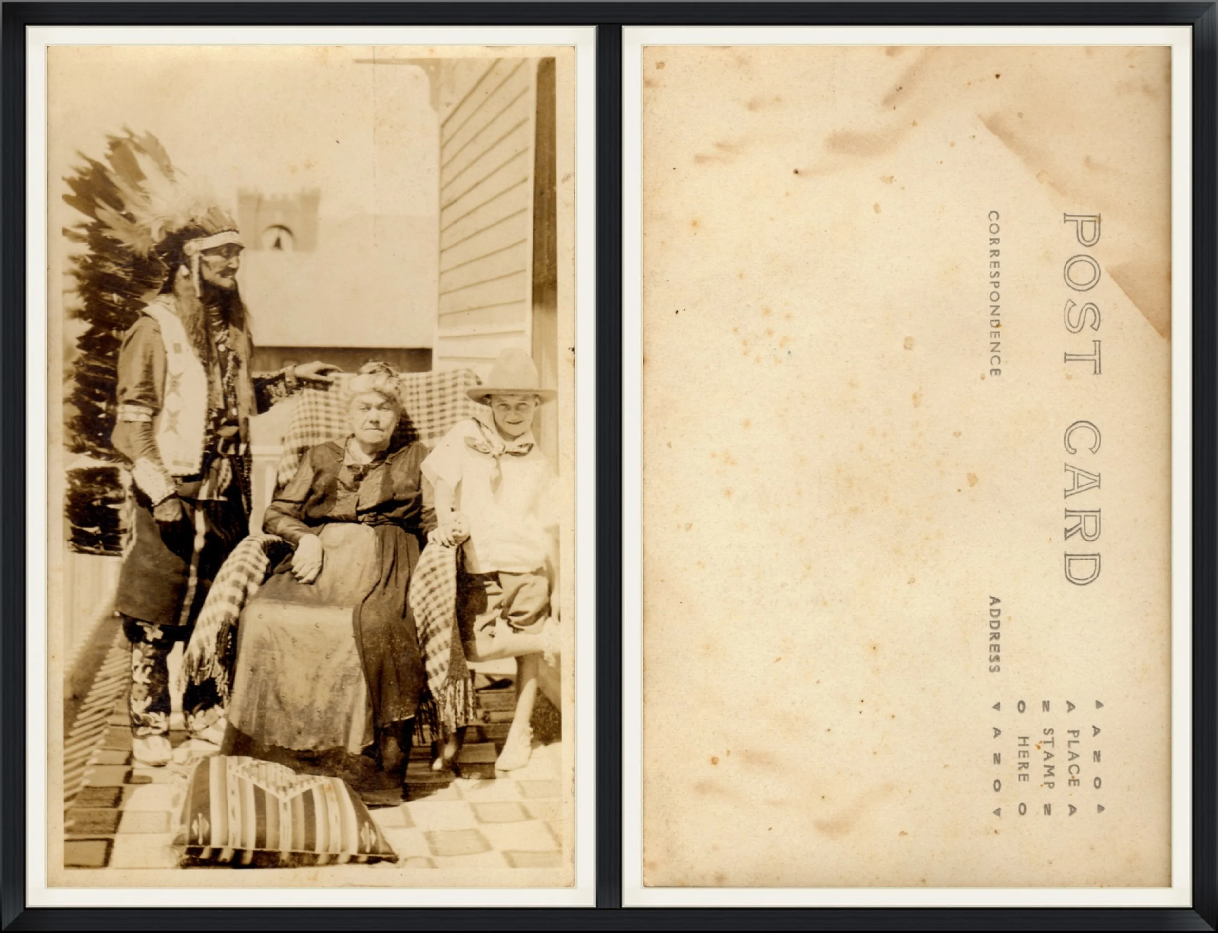 Real Photo Post Card of Buffalo Bill's Widowed Wife, Louisa Frederici. Azo. Unused & Unpostmarked.