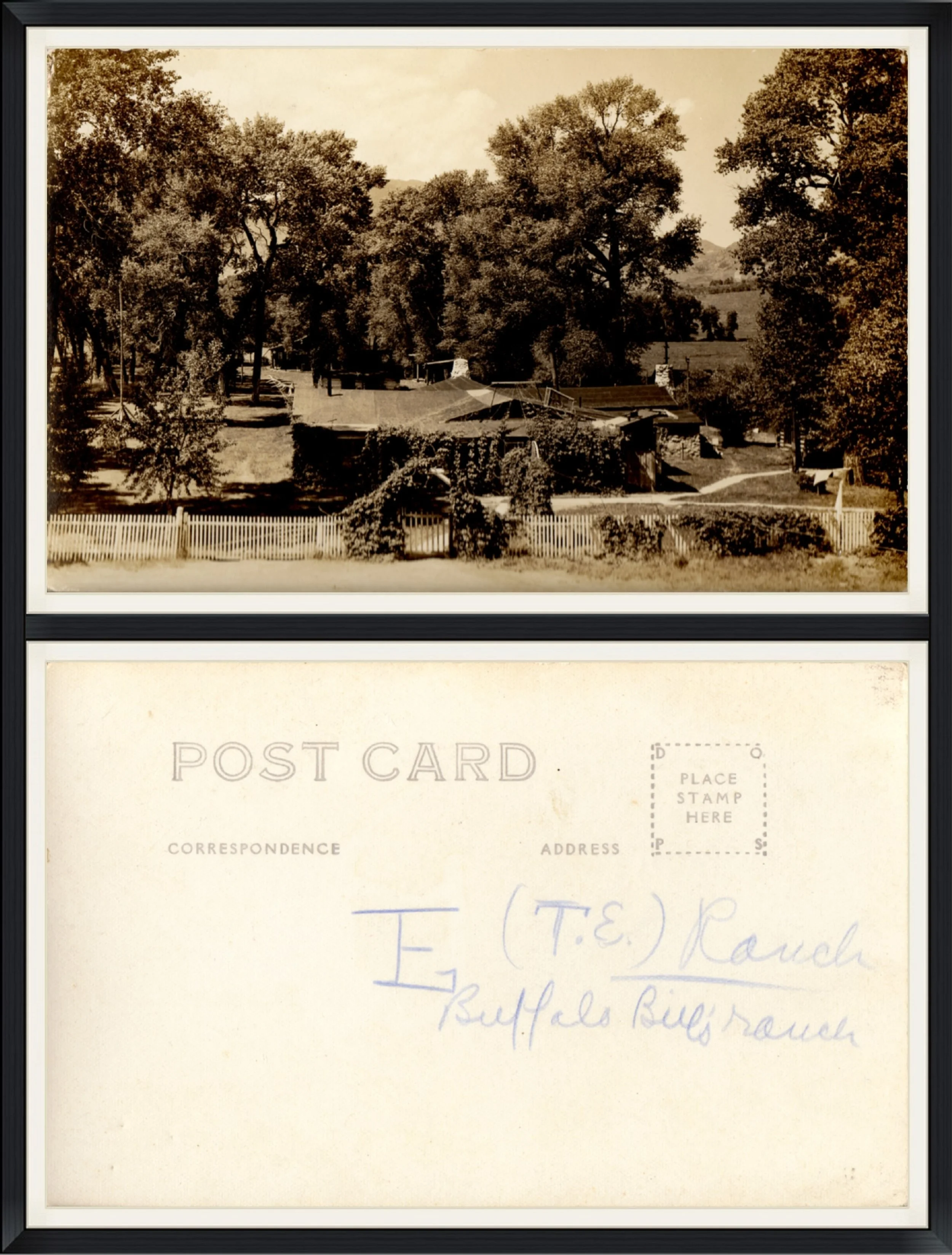 Real Photo Post Card of Buffalo Bill's T.E. Ranch. DOPS. Used & Unpostmarked.