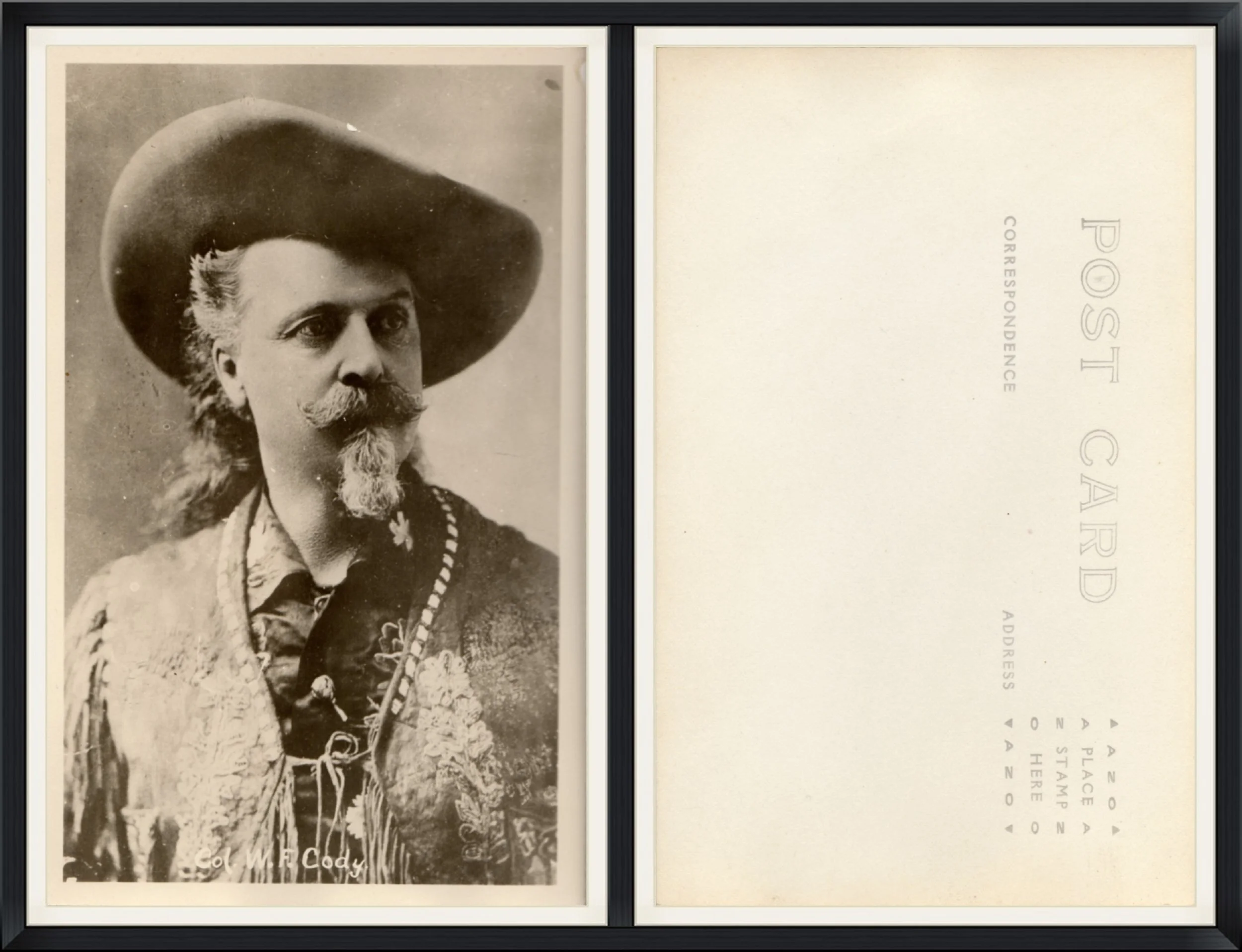 Real Photo Post Card of Col W.F. Cody (Buffalo Bill). AZO. Unused & Unpostmarked.