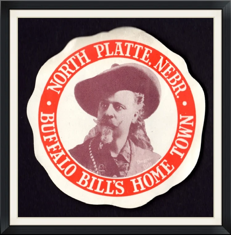 Buffalo Bill's Home Town in North Platte, Nebraska.  Hahler Buick Co.  Travel Decal Sticker.