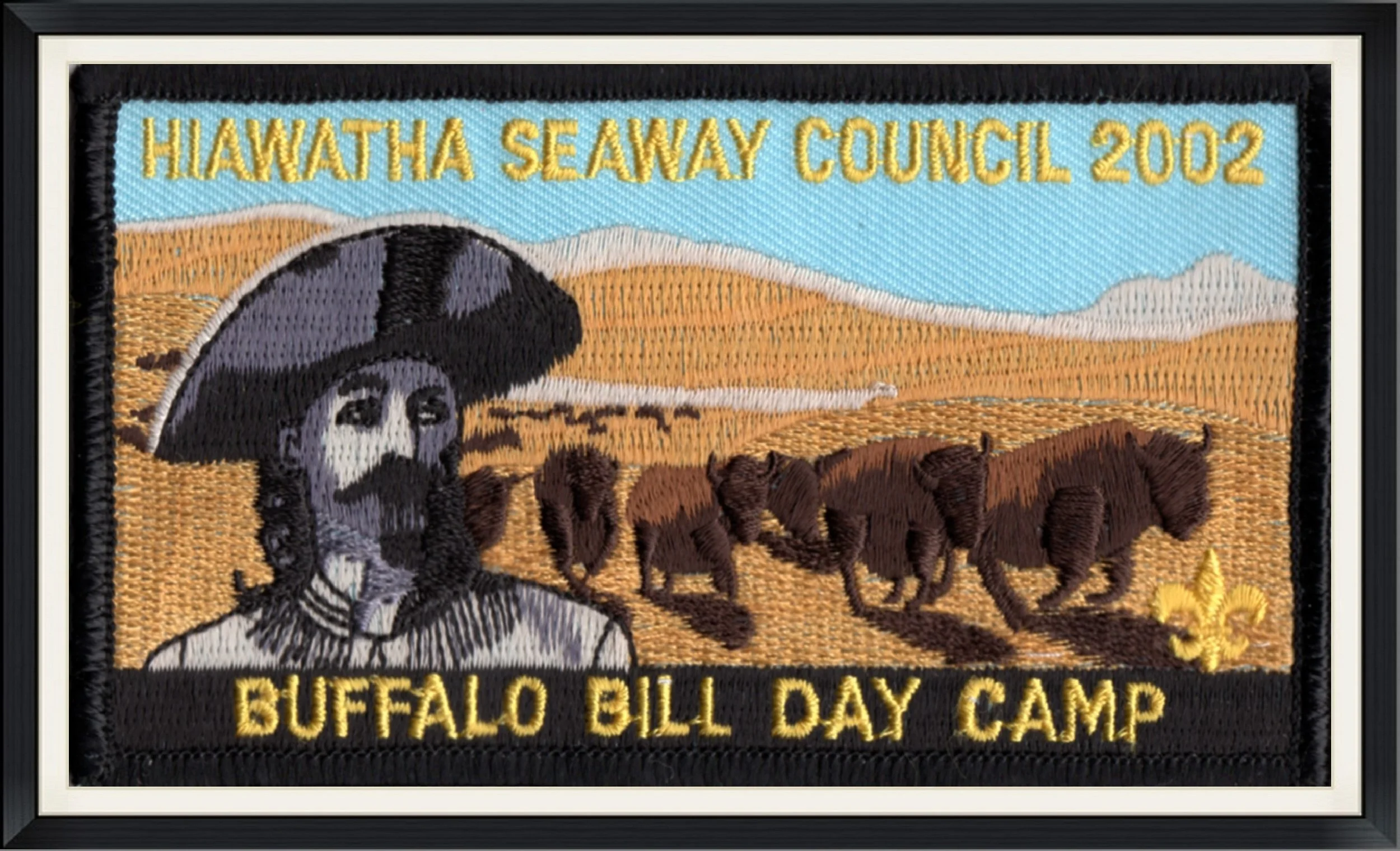 2002 Hiawatha Seaway Council.  Buffalo Bill Day Camp.  Embroidered Patch.