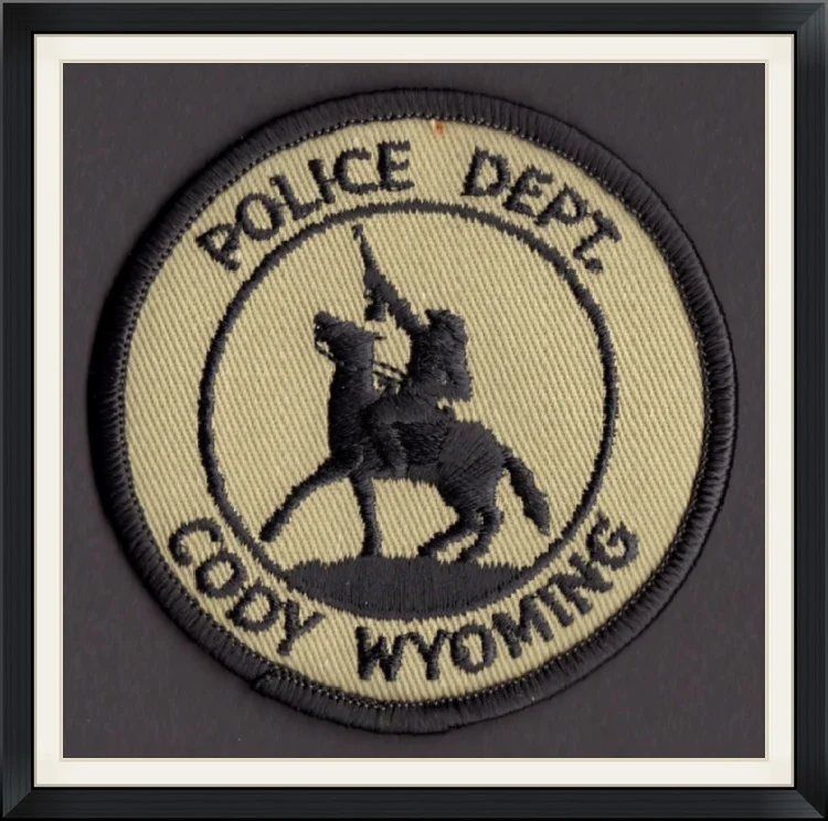 Buffalo Bill Statue.  Police Dept. Cody, Wyoming.  Embroidered Patch.