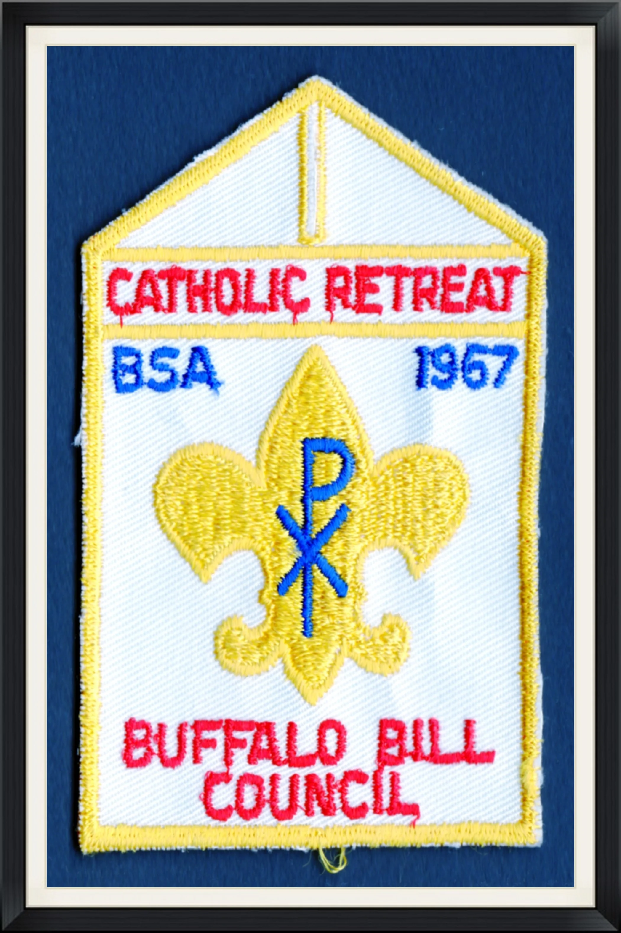 1967 Buffalo Bill Council.  BSA.  Catholic Retreat.  Embroidered Patch.