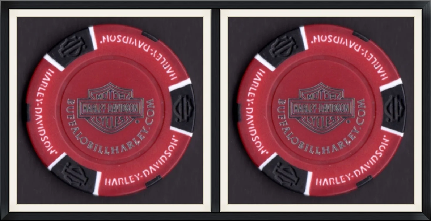 Buffalo Bill - Harley Davidson - Cody, Wy. - BuffaloBillHarley.com - Red/Black Souvenir, Game Token/Poker Chip