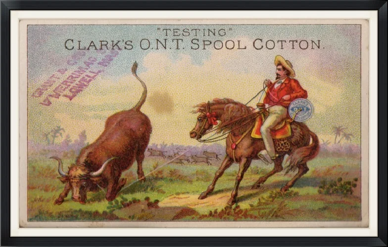 Buffalo Bill? - "Testing" - Clark's O.N.T. Spool Cotton - Trading Card