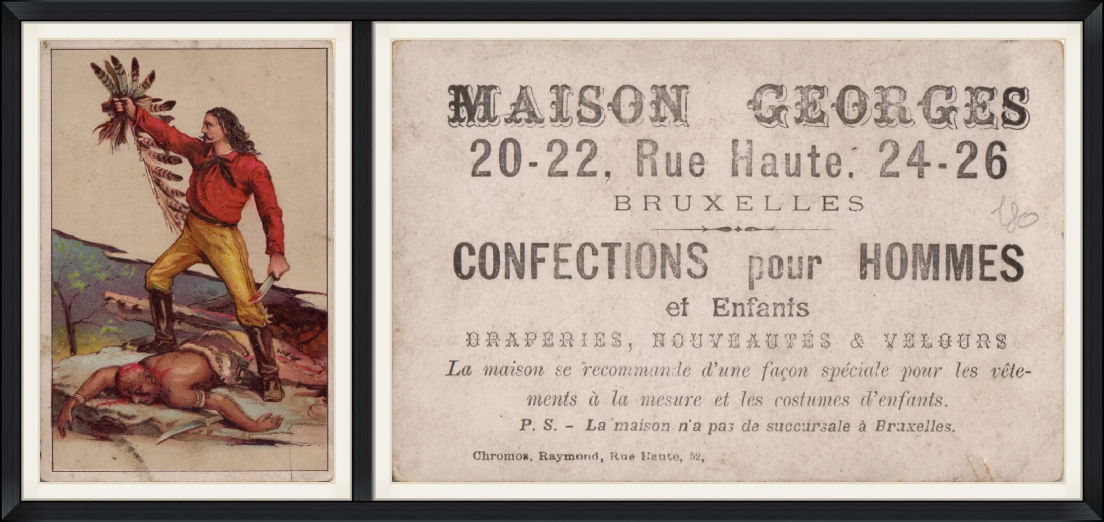 Maison Georges - 20-22, Rue Haute: 24-26 - Bruxelles - Confections pour Hommes et Enfants - Trading Card