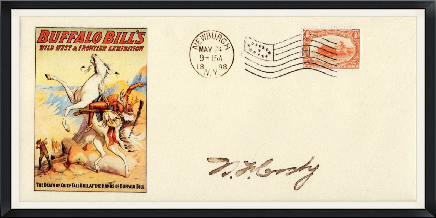 1898 - (Postmarked in Newburgh, NY) - Buffalo Bill's Wild West & Frontier Exhibition - W. F. Cody Facsimile Signature - First Day of Issue Cover/Envelope