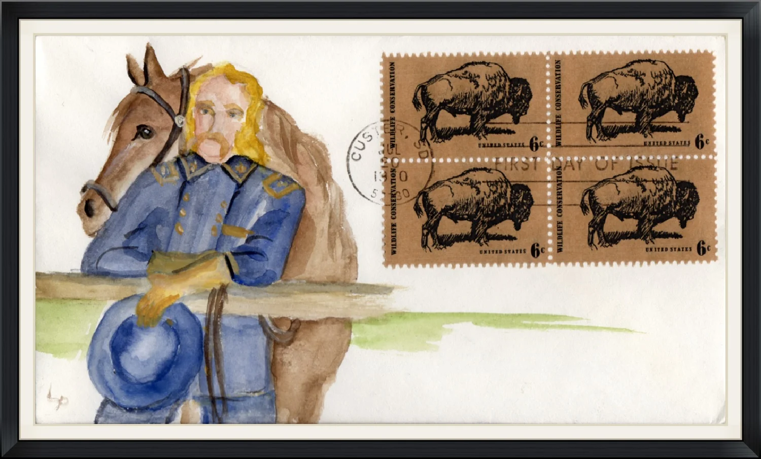 1970 - Postmarked in Custer, SD - Buffalo Bill - LP - First Day of Issue Cover/Envelope
