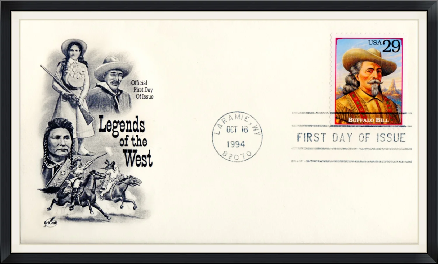 1994 - Postmarked in Laramie, WY - Legends of the West - First Day of Issue Cover/Envelope