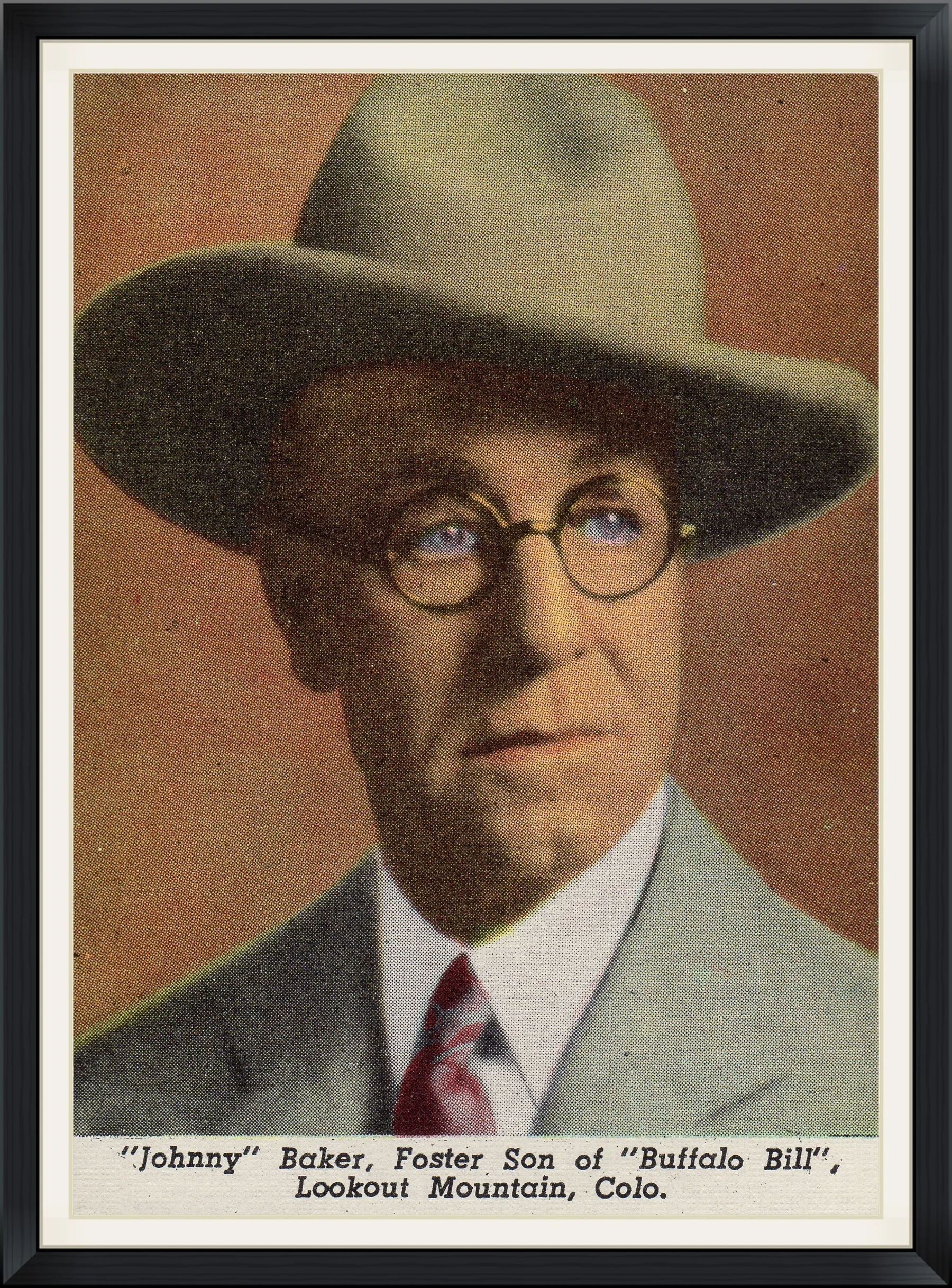 "Johnny" Baker, Foster son of "Buffalo Bill," Lookout Mountain, Colorado - Trading Card