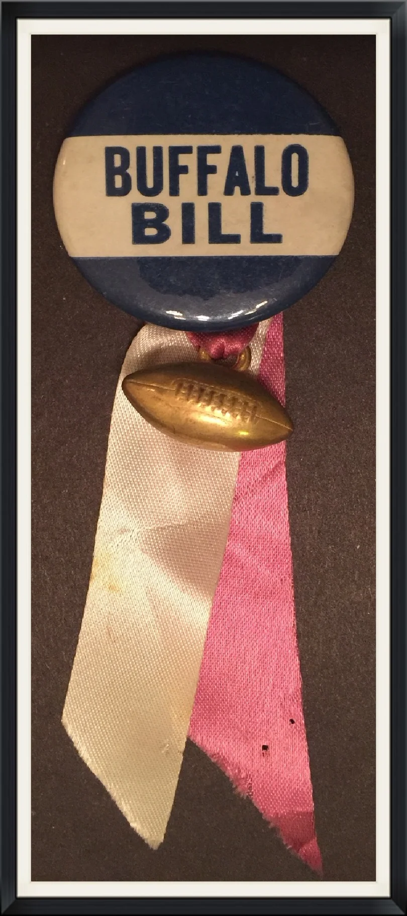 Buffalo Bill, Mascot of the Buffalo Bill's National Football League - Pinback Ribbon
