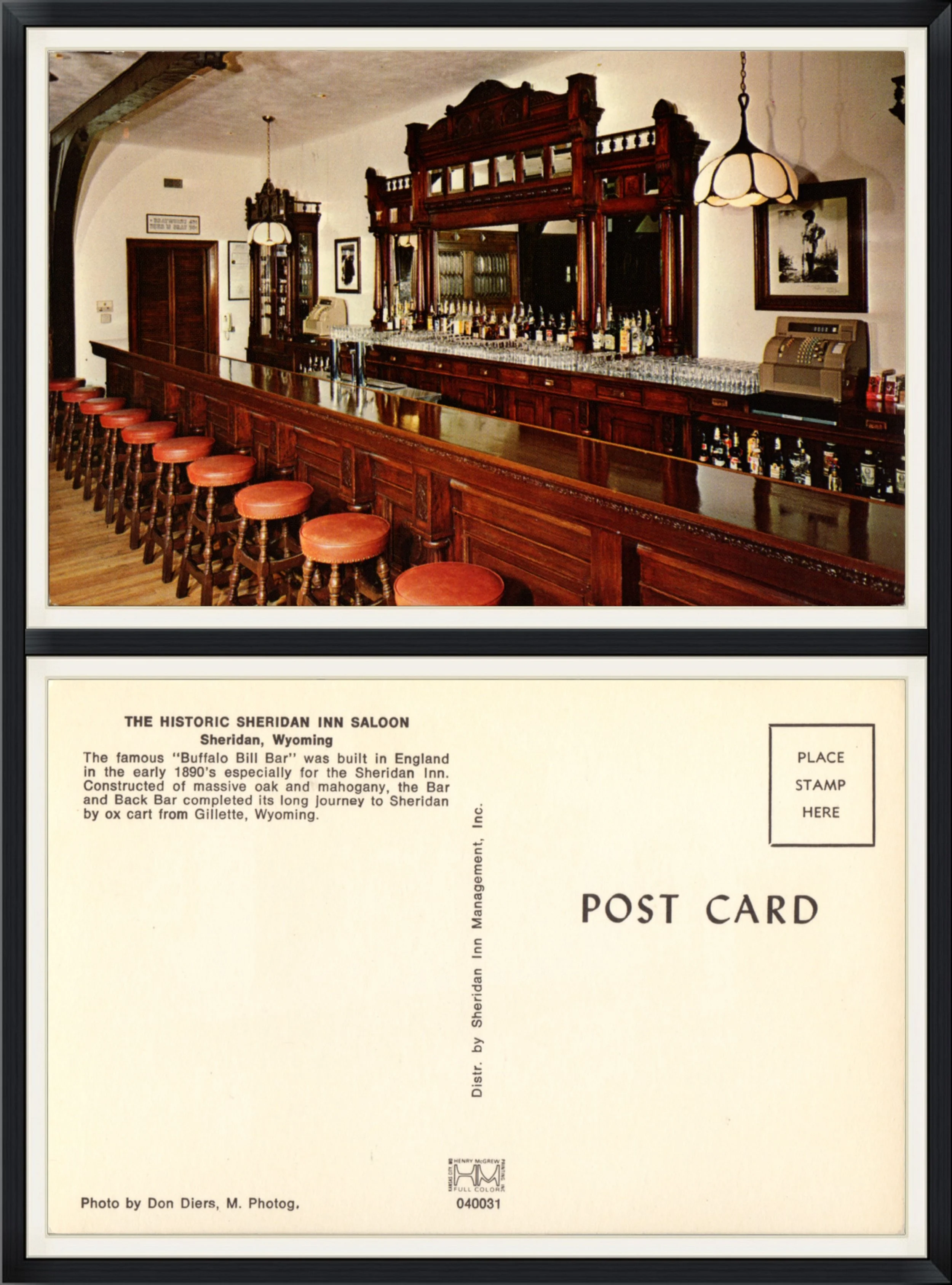 The Historic Sheridan Inn Saloon - Sheridan, Wyoming - Printed Postcard