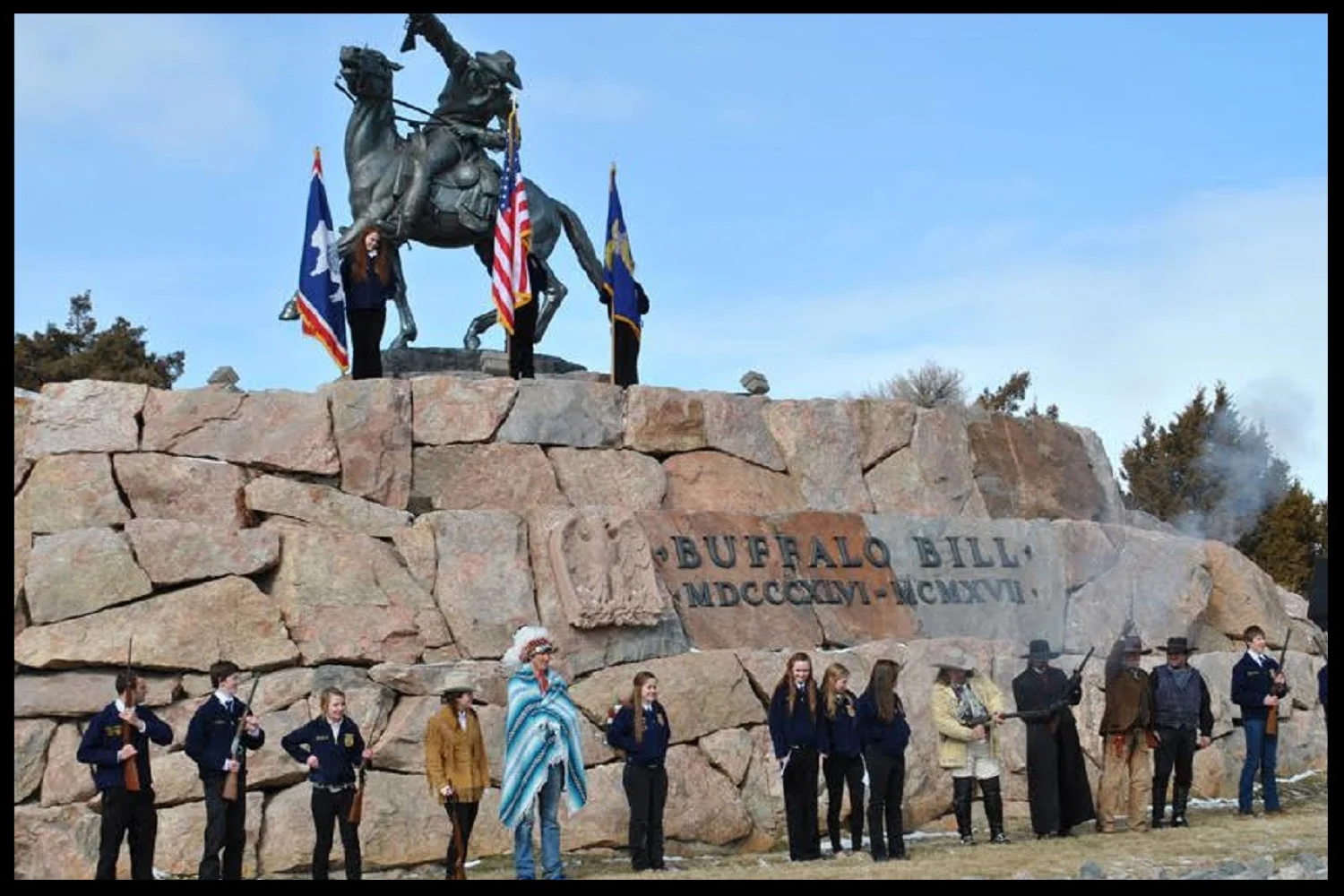 Annual (FFA) Wreath Laying Ceremony at the "Buffalo Bill - The Scout" Monument in Cody, Wyoming