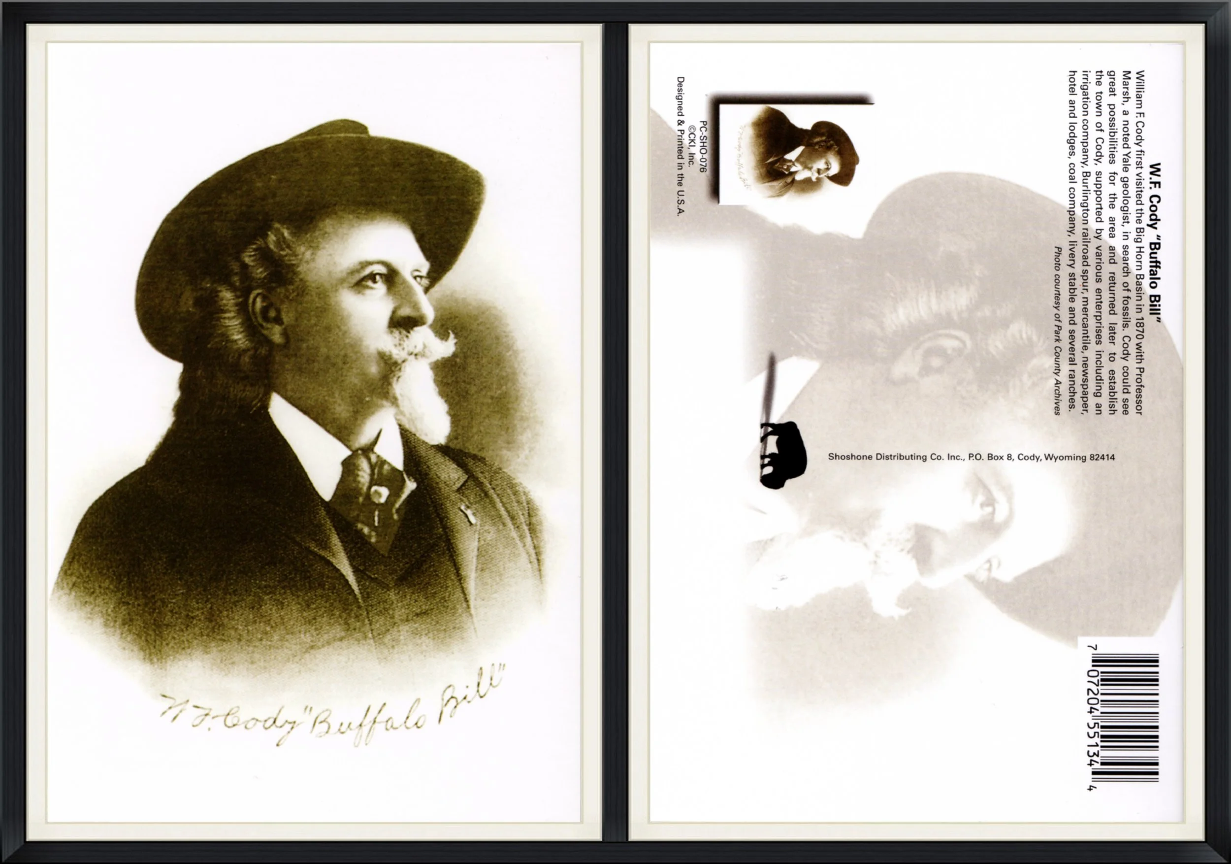 W. F. Cody "Buffalo Bill" - Facsimile Signature - Printed Postcard