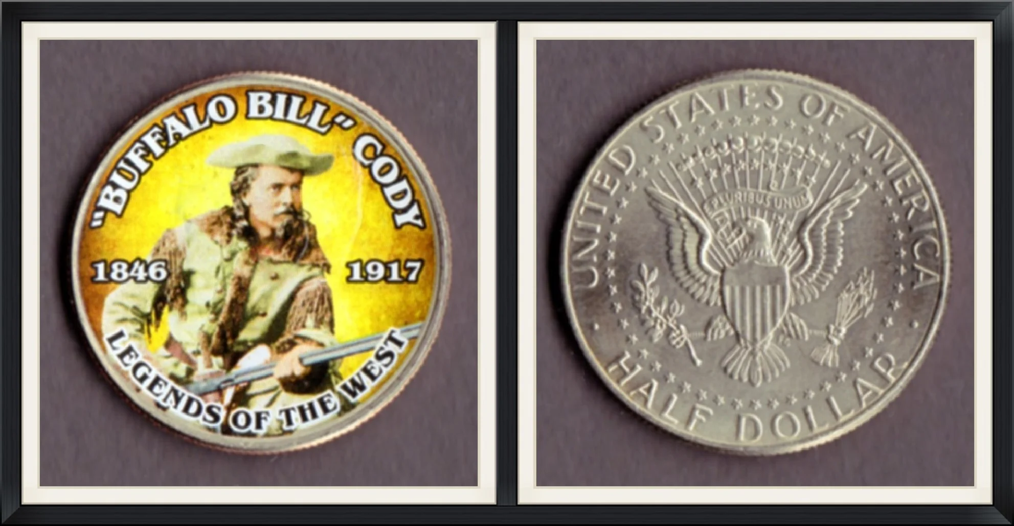 "Buffalo Bill" Cody - 1846 to 1917 - Legends of the West - U. S. Half Dollar Coin