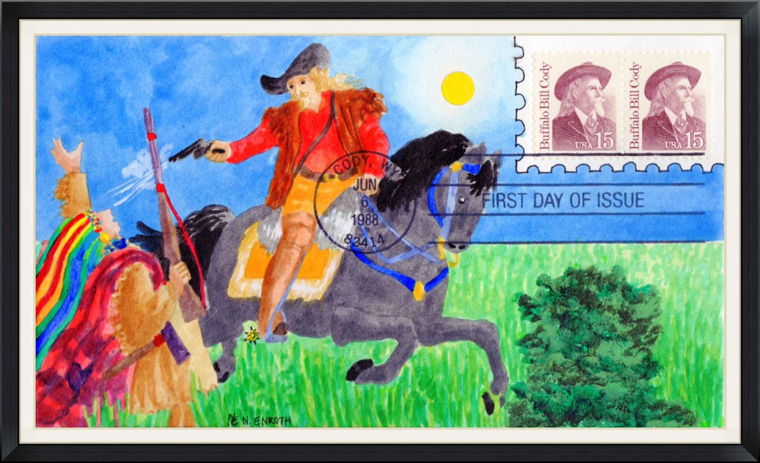 Buffalo Bill - Postmarked on 1988 in Cody, WY - First Day of Issue Cover/Envelope
