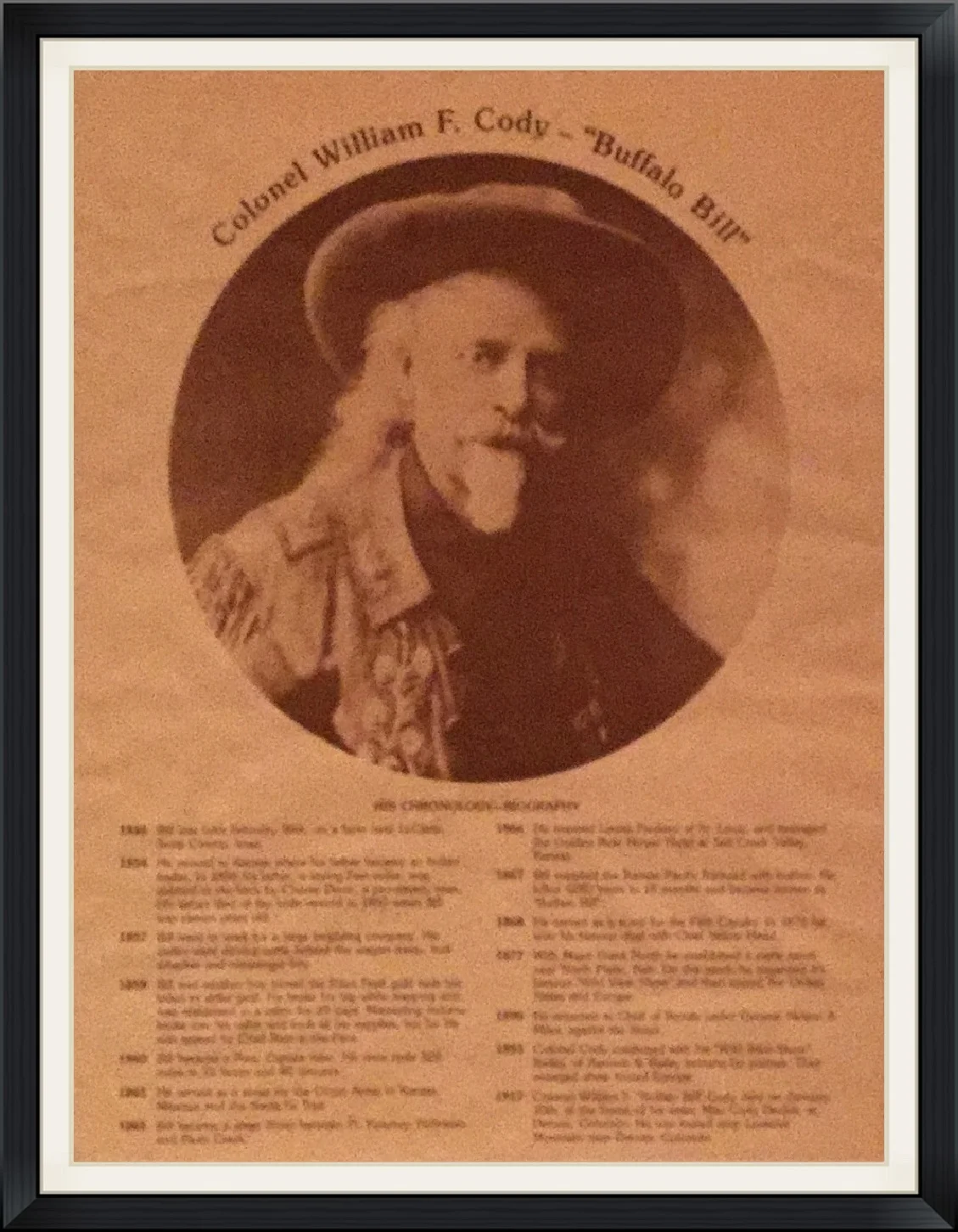 Colonel William F. Cody "Buffalo Bill" - His Chronology - Biography - Poster