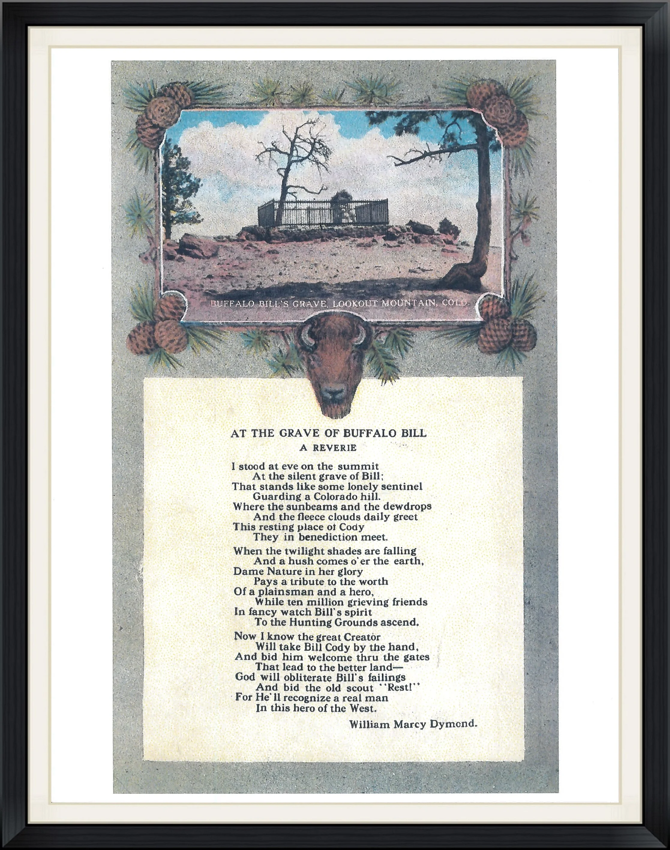 Buffalo Bill's Grave, Lookout Mountain, Colorado - Poem by William Marcy Dymond - Small Poster