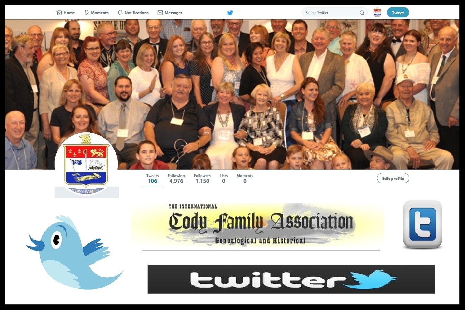 International Cody Family Association's Twitter Page