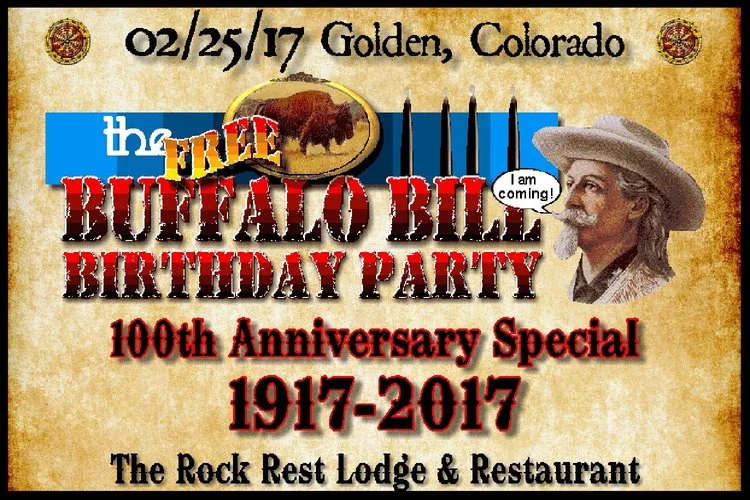 Free Annual Buffalo Bill Birthday Party at the Rock Rest Lodge &amp; Restaurant in Golden, Colorado