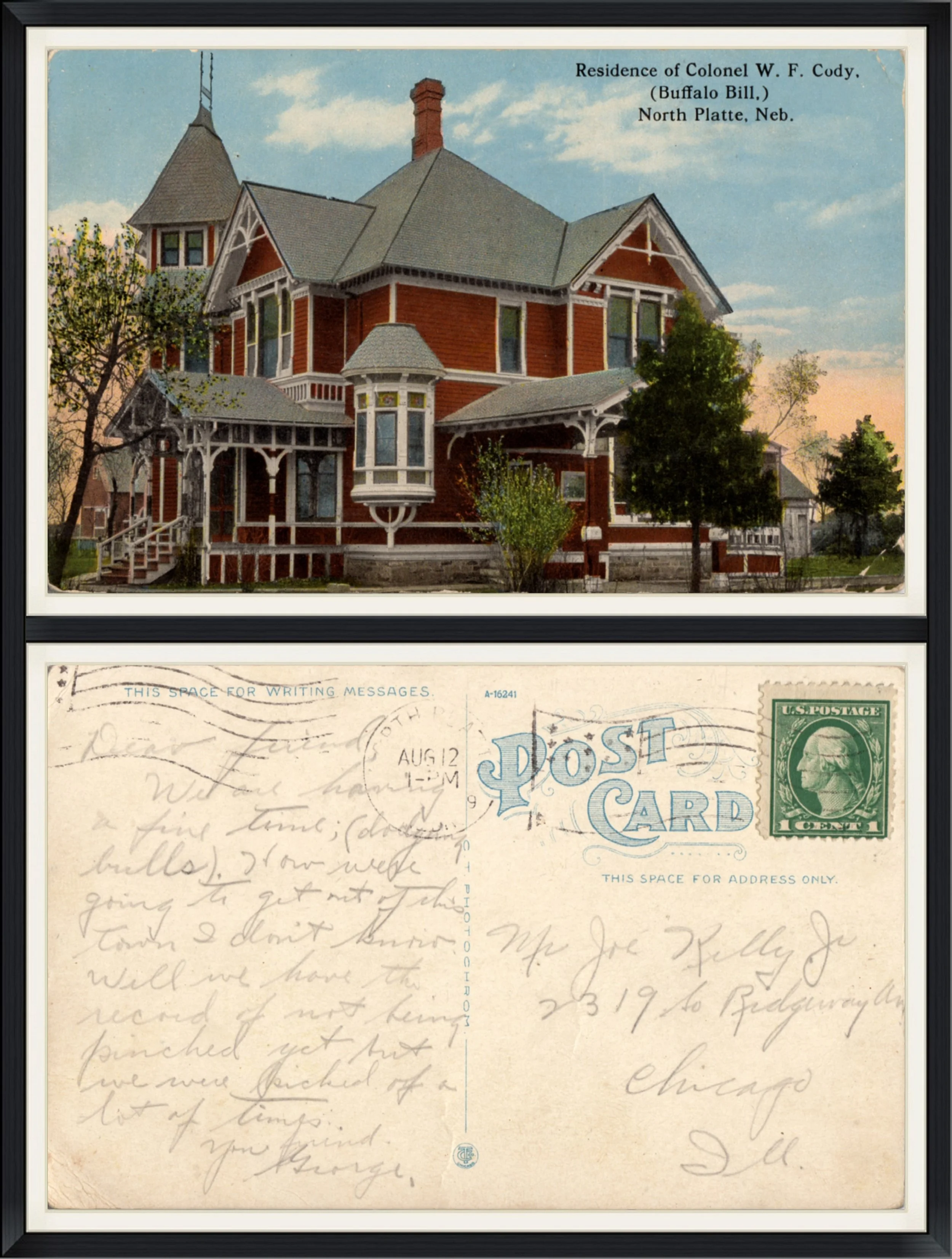 Residence of Colonel W. F. Cody "Buffalo Bill" - North Platte, Nebraska - A-16241 - Printed Postcard