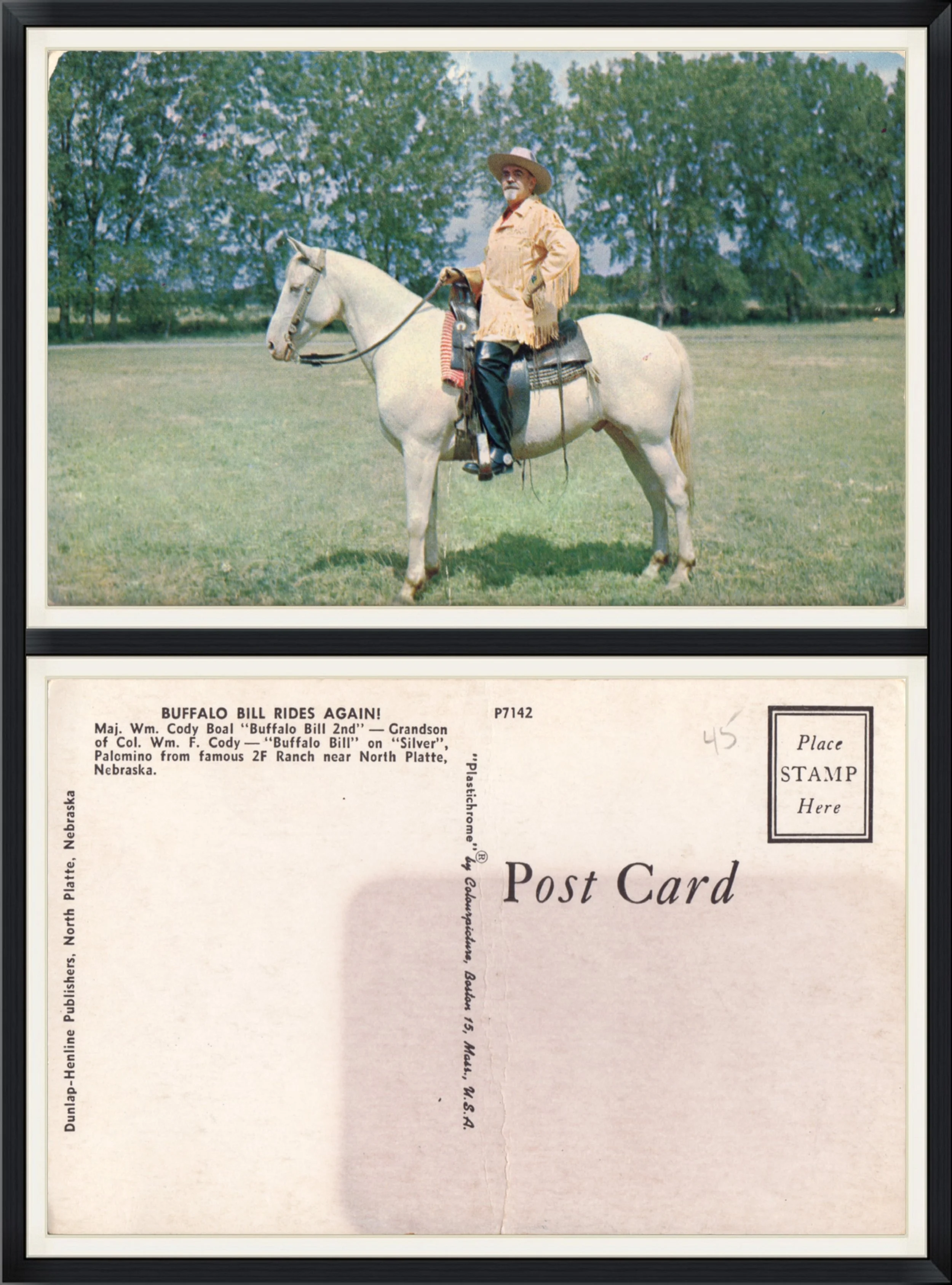 Buffalo Bill Rides Again - Major Wm. Cody Boal "Buffalo Bill 2nd" - P7142 - Printed Postcard