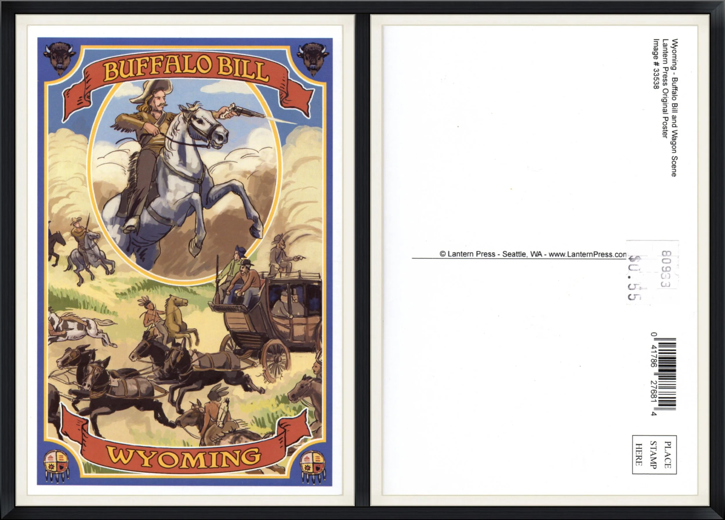 Buffalo Bill - Wyoming - Lantern Press - #33538 - Printed Postcard