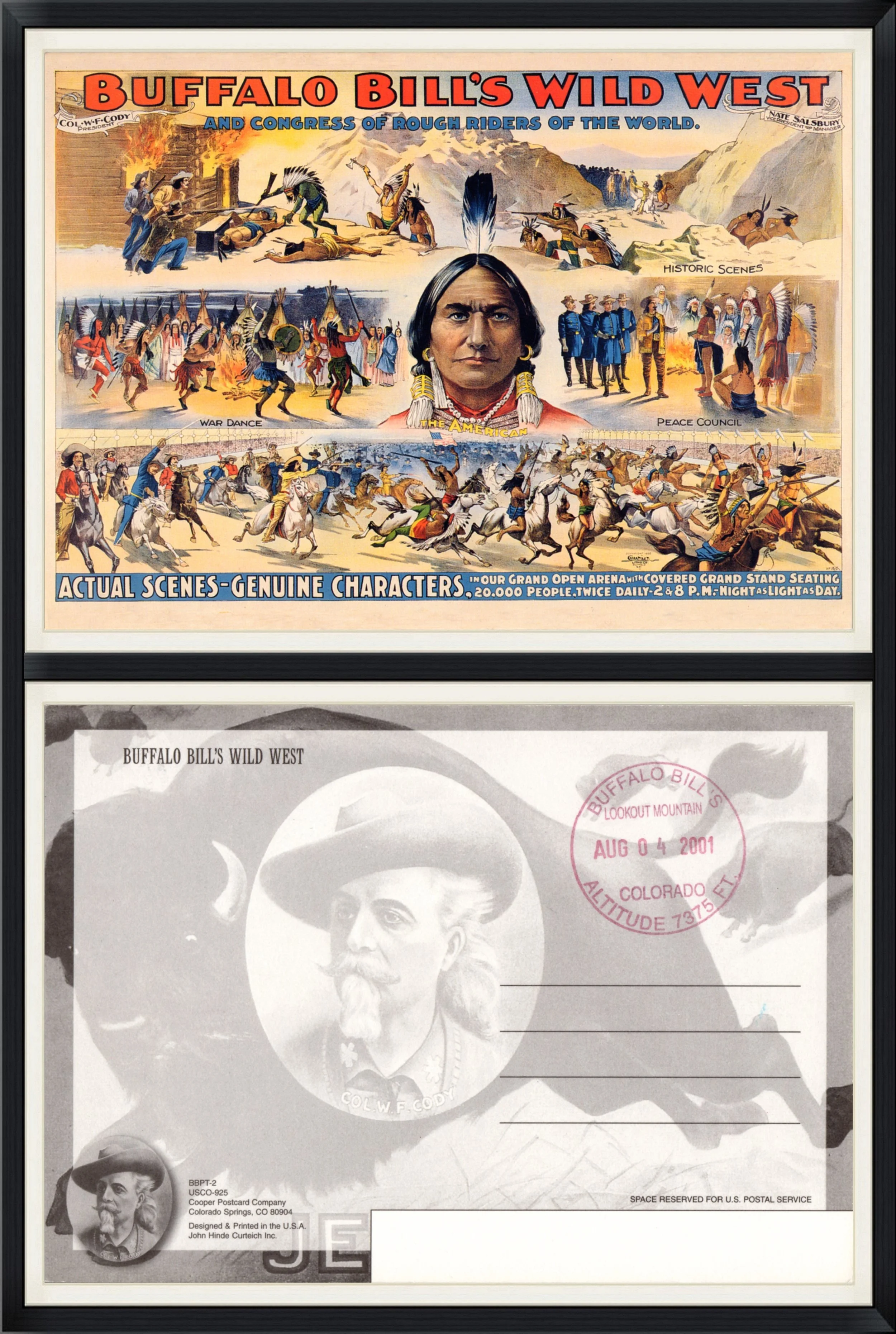 2001 - Buffalo Bill's Wild West and Congress of Rough Riders of the World - BBPT-2 USCO-925 - Printed Postcard