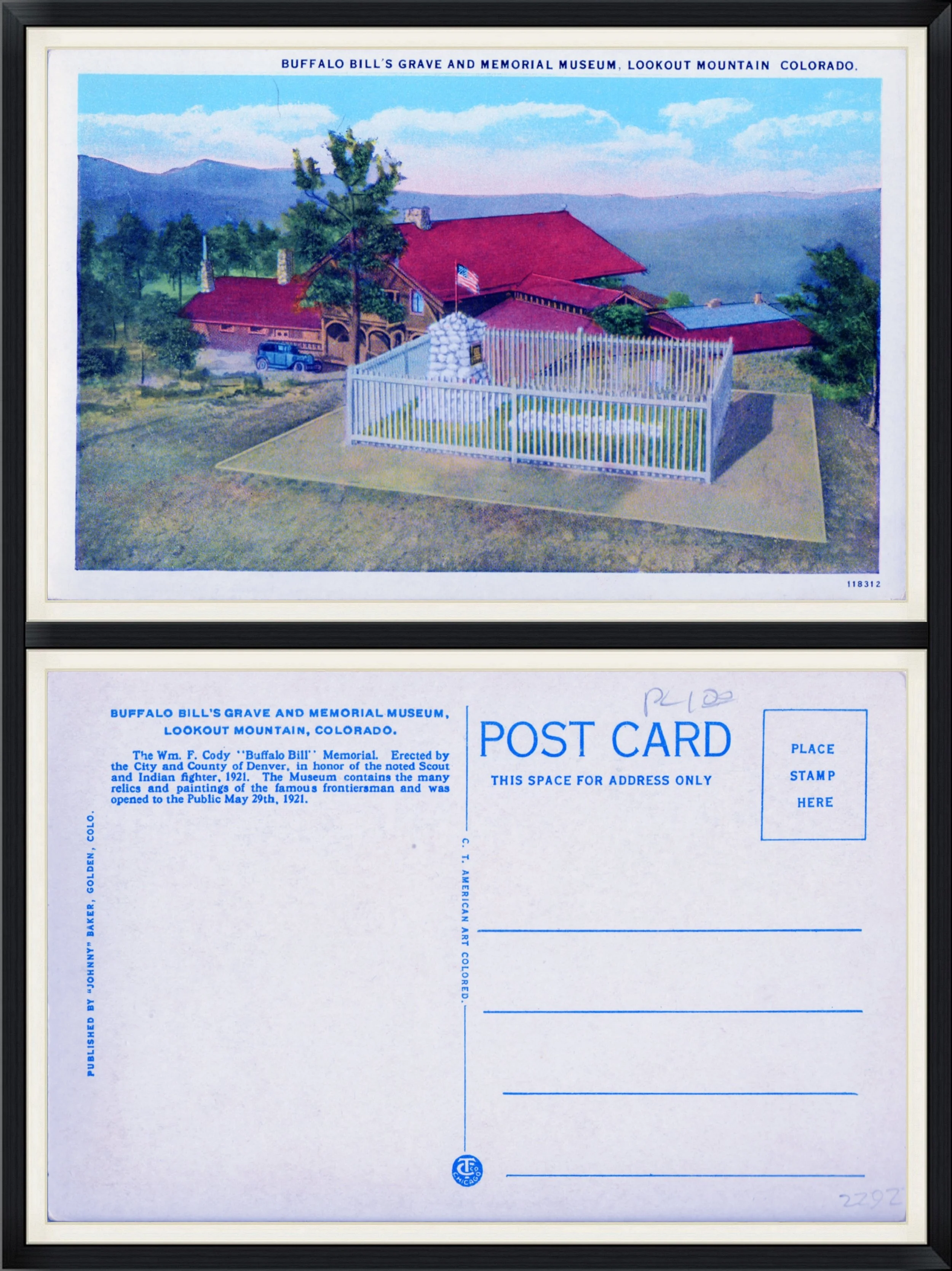 Buffalo Bill's Grave and Memorial Museum, Lookout Mountain, Colorado - #118312 - Printed Postcard