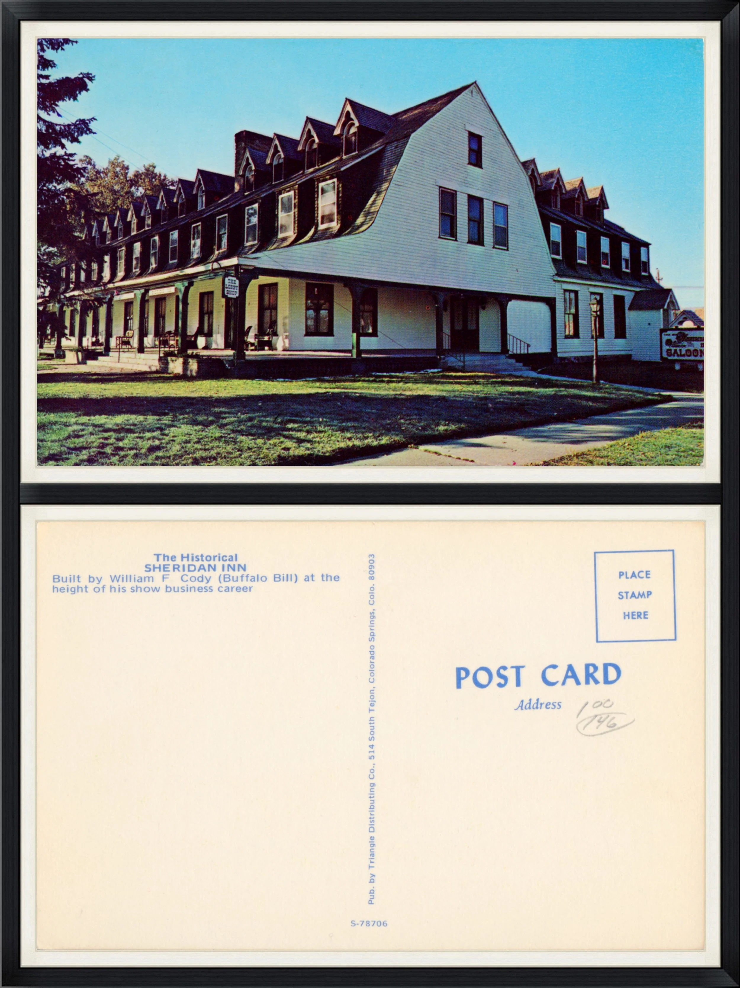 The Historical Sheridan Inn Built by William F Cody (Buffalo Bill) at the Height of his Show Business Career - S-78706 - Printed Postcard