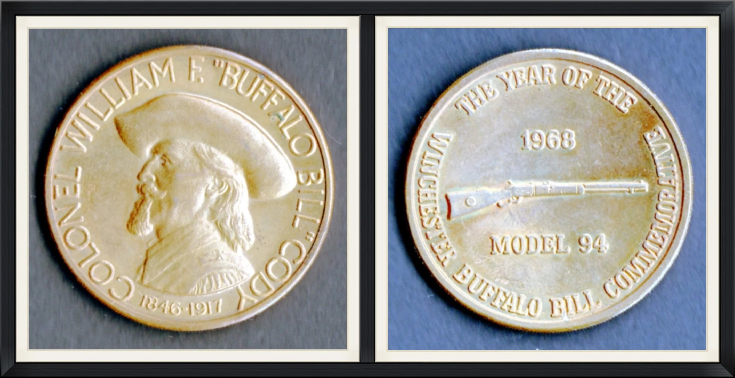 1968 - Colonel William F. "Buffalo Bill" Cody - 1846 to 1917 - The Year of the Model 94 - Winchester Buffalo Bill Commemorative Coin