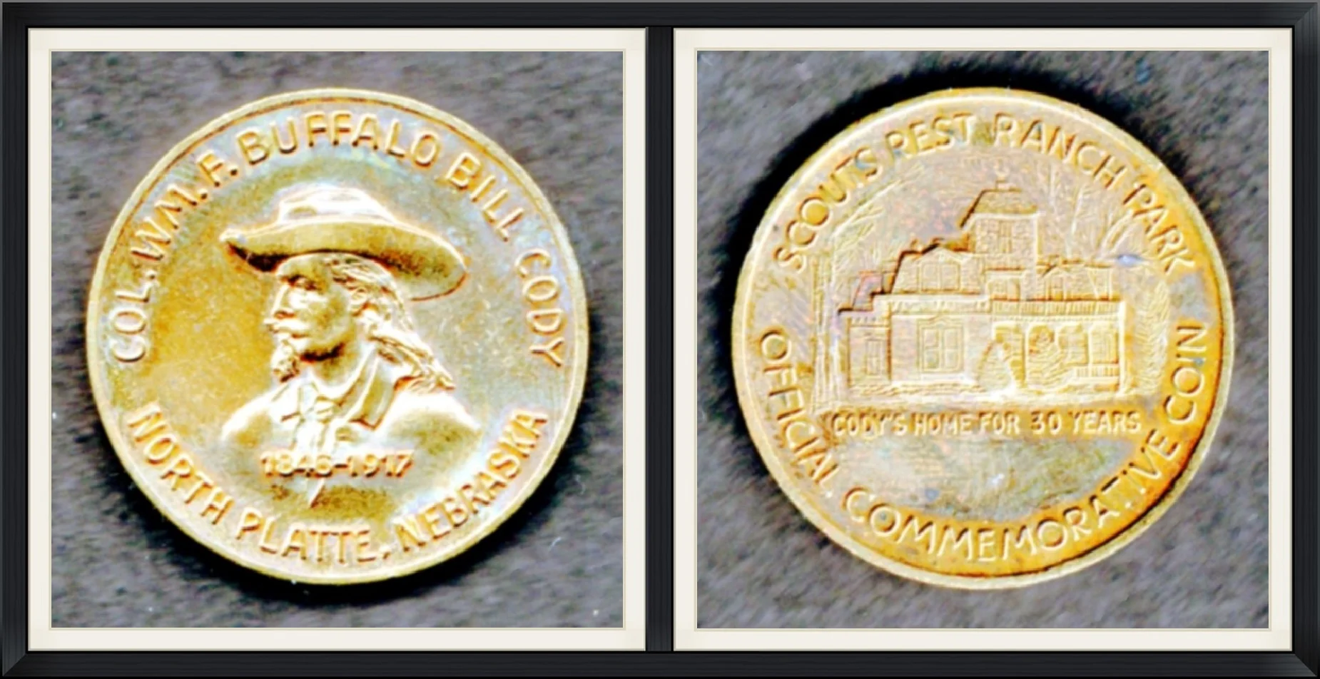 Col. Wm. F. Buffalo Bill Cody - Scouts Rest Ranch Park, North Platte, Nebraska - 1846 to 1917 - Official Commemorative Coin - Cody's Home for 30 Years - Missing Serial # - Coin