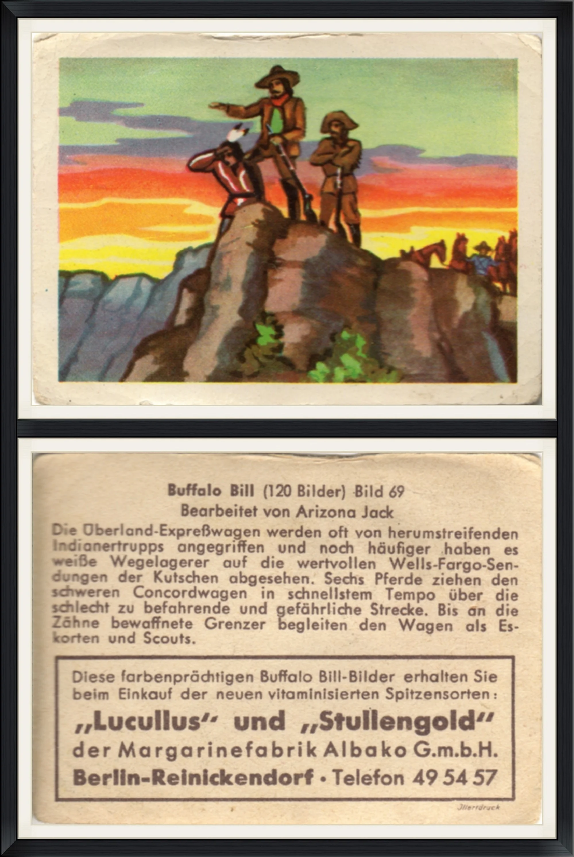 Buffalo Bill (120 Bilder) Bild 69 - Bearbeitet Von Arizona Jack - "Lucullus" and "Stullengold" - Trading Card