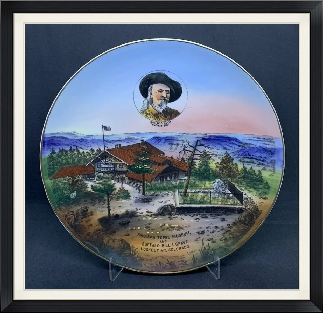 Pahaska Tepee Museum & Buffalo Bill's Grave, Lookout Mountain, Colorado - Col. W. F. Cody "Buffalo Bill" - Decorative, Souvenir Plate