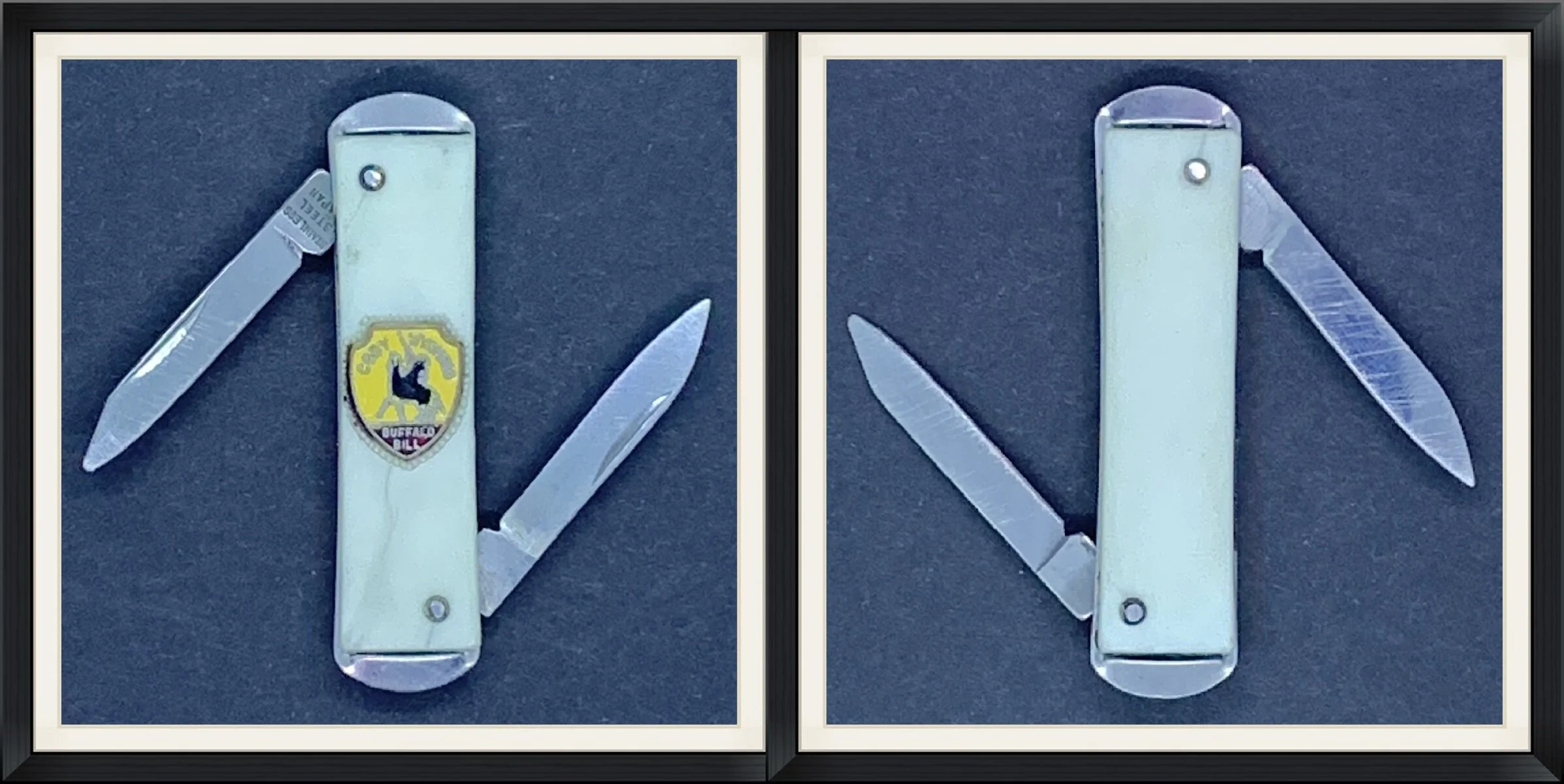 Buffalo Bill - "The Scout" - Cody, Wyoming - Made in Japan - Multi Blade, Stainless Steel, Souvenir, Pocket Knife