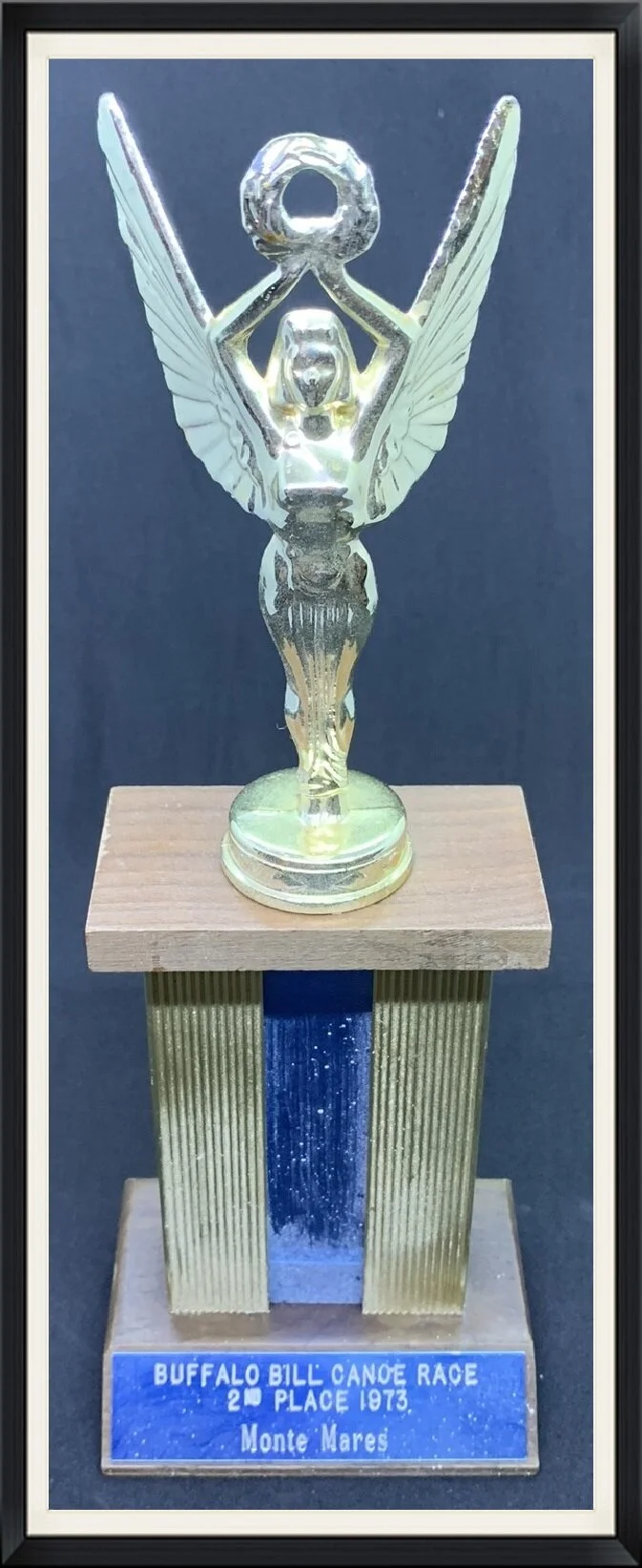1973 - Buffalo Bill Canoe Race - 2nd Place - Monte Mares - Standing, Shelf Trophy