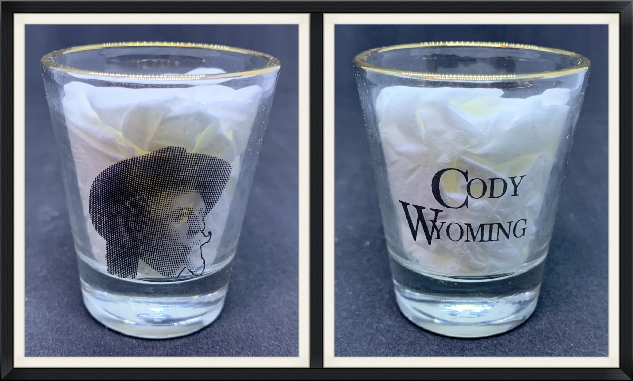 Buffalo Bill Profile - Cody, Wyoming - Travel, Souvenir Shot Glass