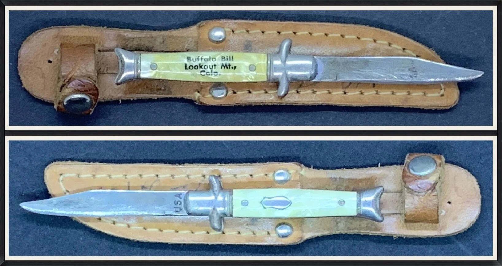 Buffalo Bill - Lookout Mountain, Colorado - Travel, Souvenir Knife with Leather Sheath