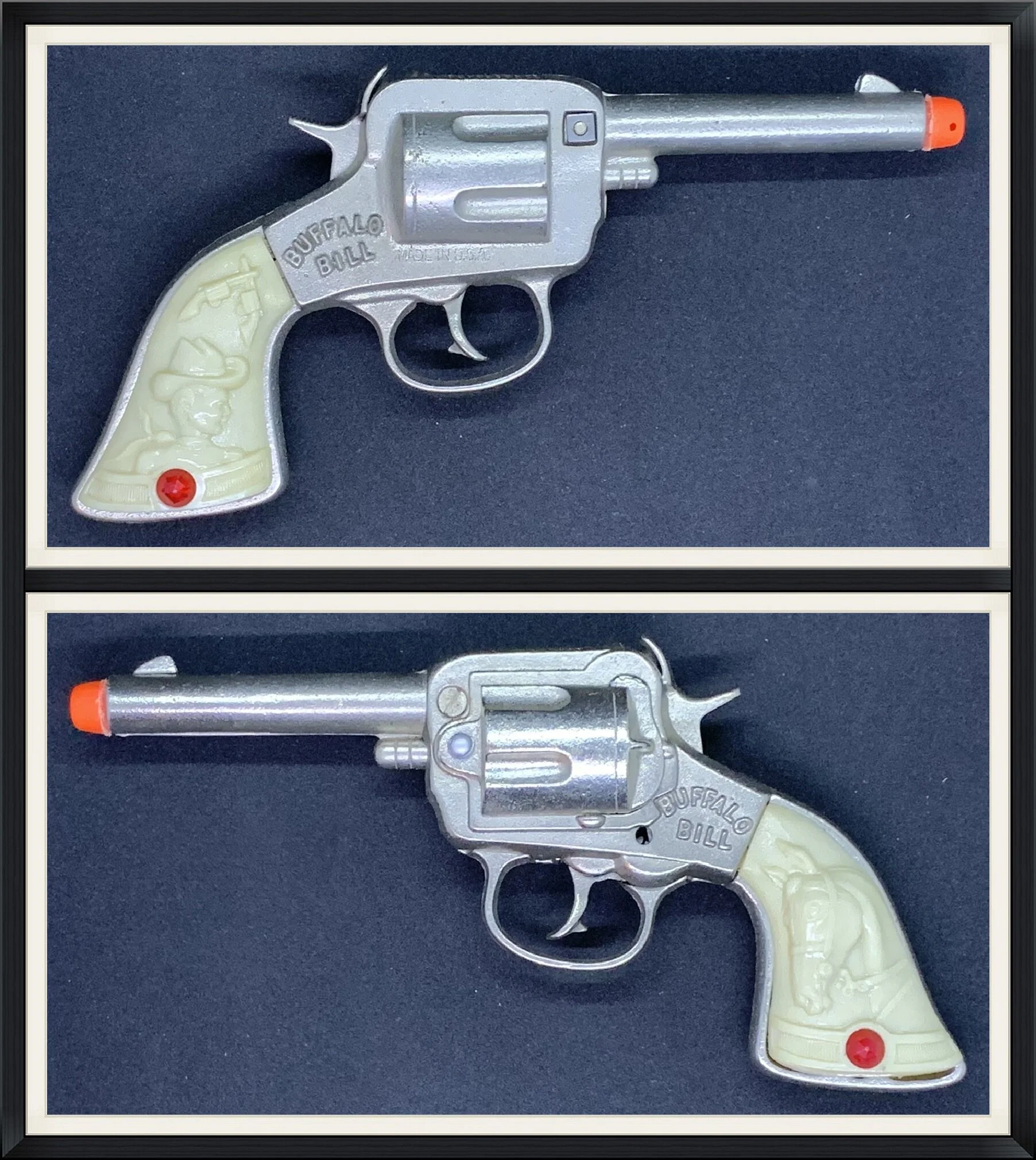 Buffalo Bill - Made In USA - Cowboy & Horse Emblem - Working Toy Capgun