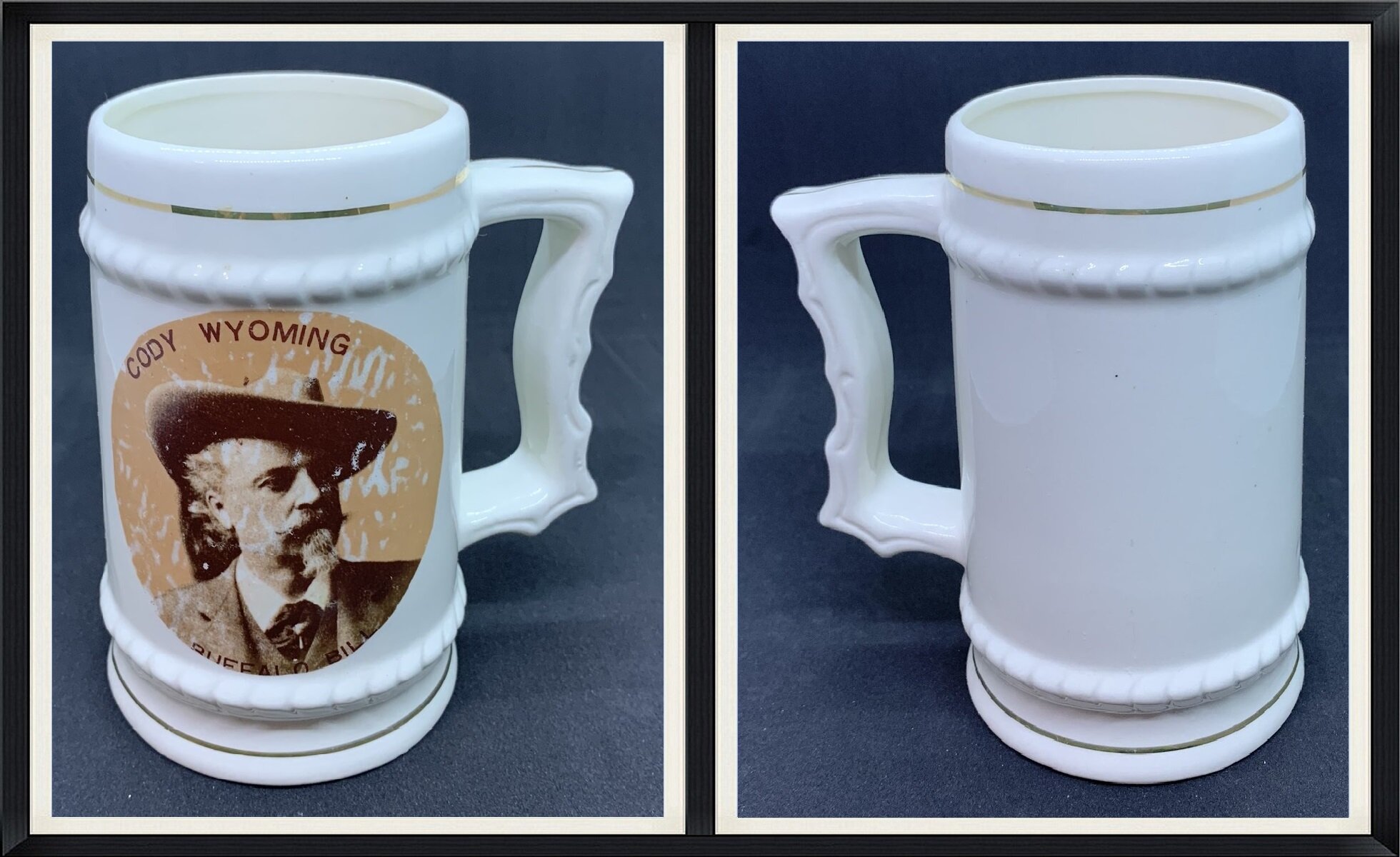 Buffalo Bill - Cody, Wyoming - Souvenir, Travel, Tall, Porcelain Coffee Mug