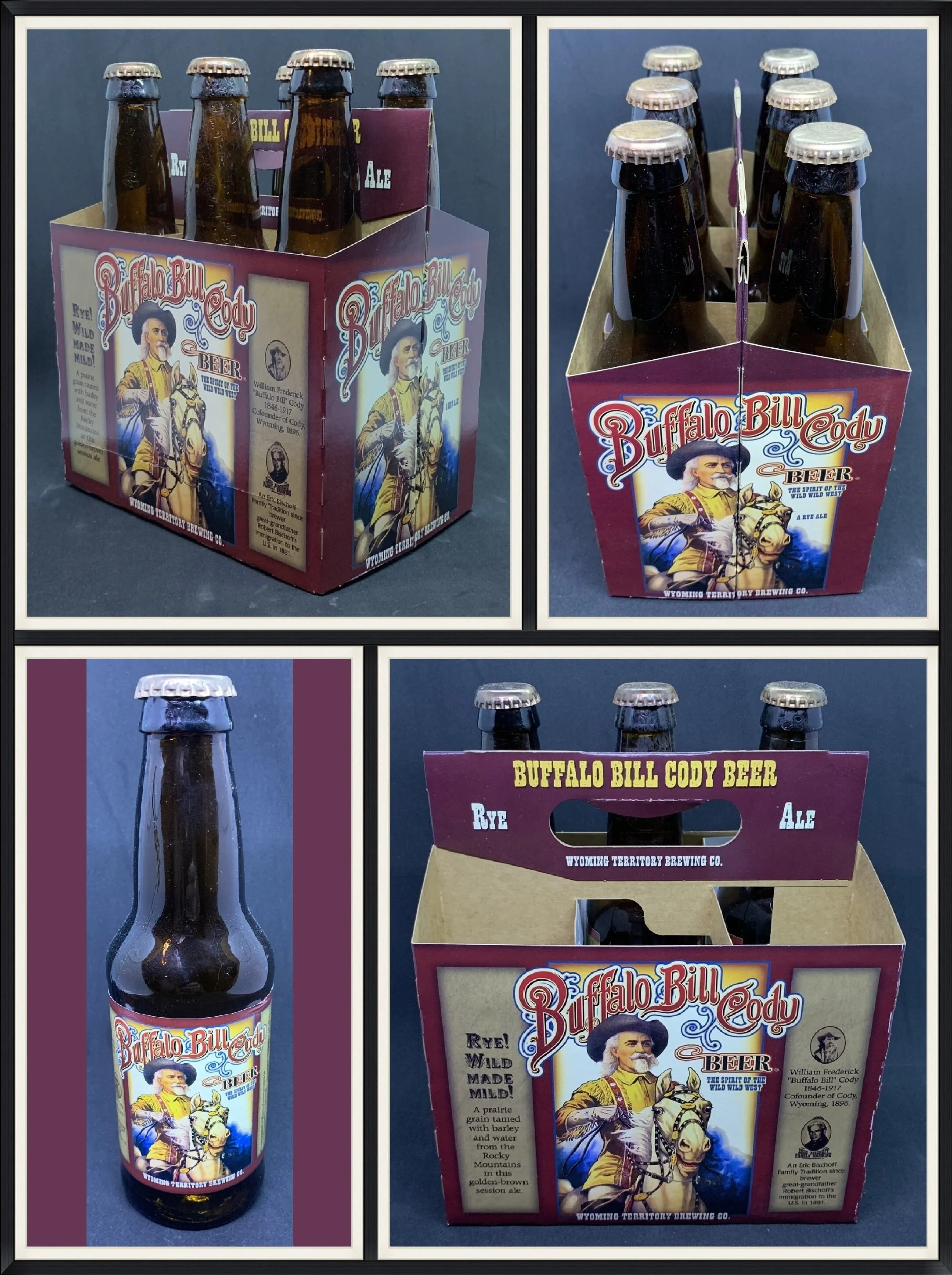 Empty 6-Pack of Buffalo Bill Cody Beer - Rye Ale - Wyoming Territory Brewing Company