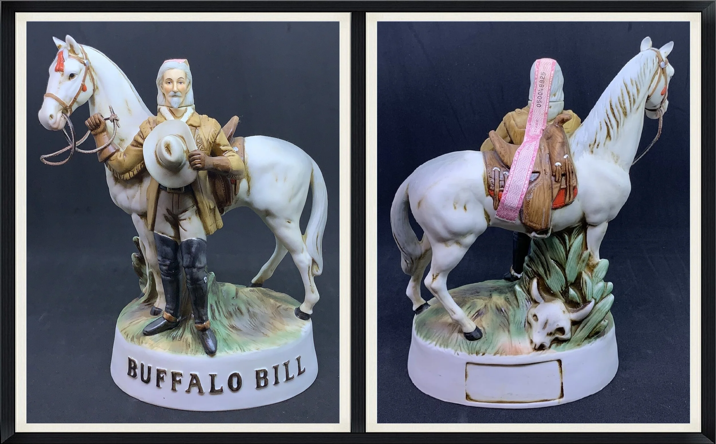 Buffalo Bill Whiskey Decantur - Full/Sealed with Box (Not Shown) - McCormick Distilling Company - American Porcelain Shelf Decoration